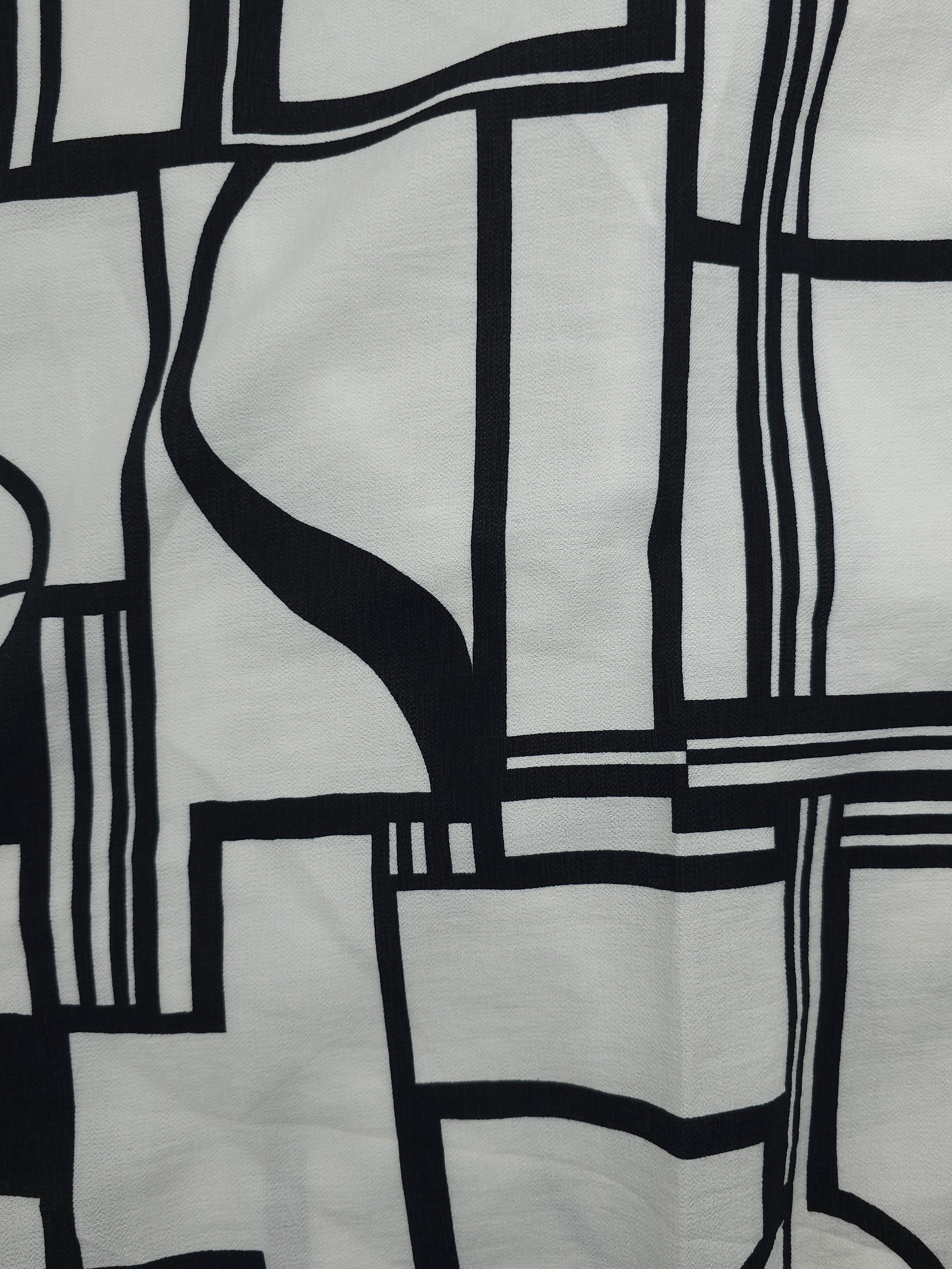 Abstract Squares Viscose Crepe - 1.6m Piece