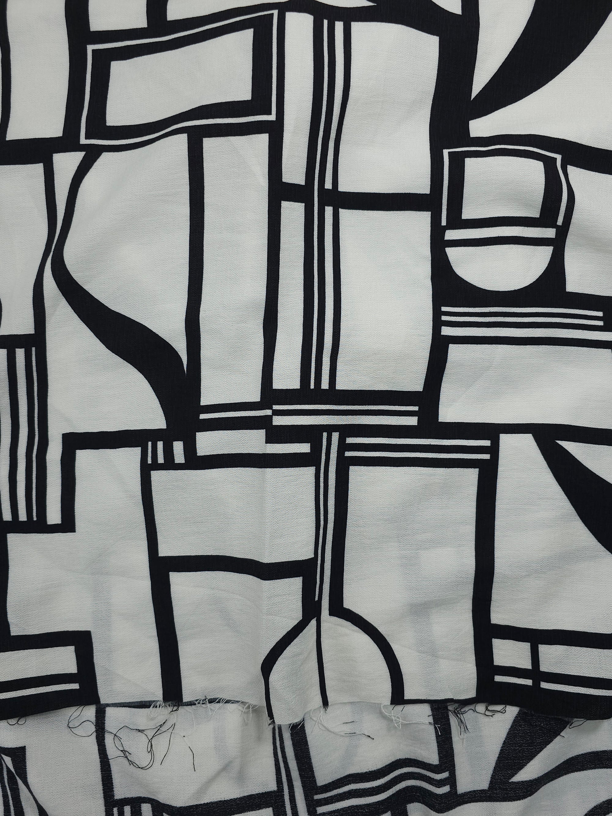 Abstract Squares Viscose Crepe - 1.6m Piece