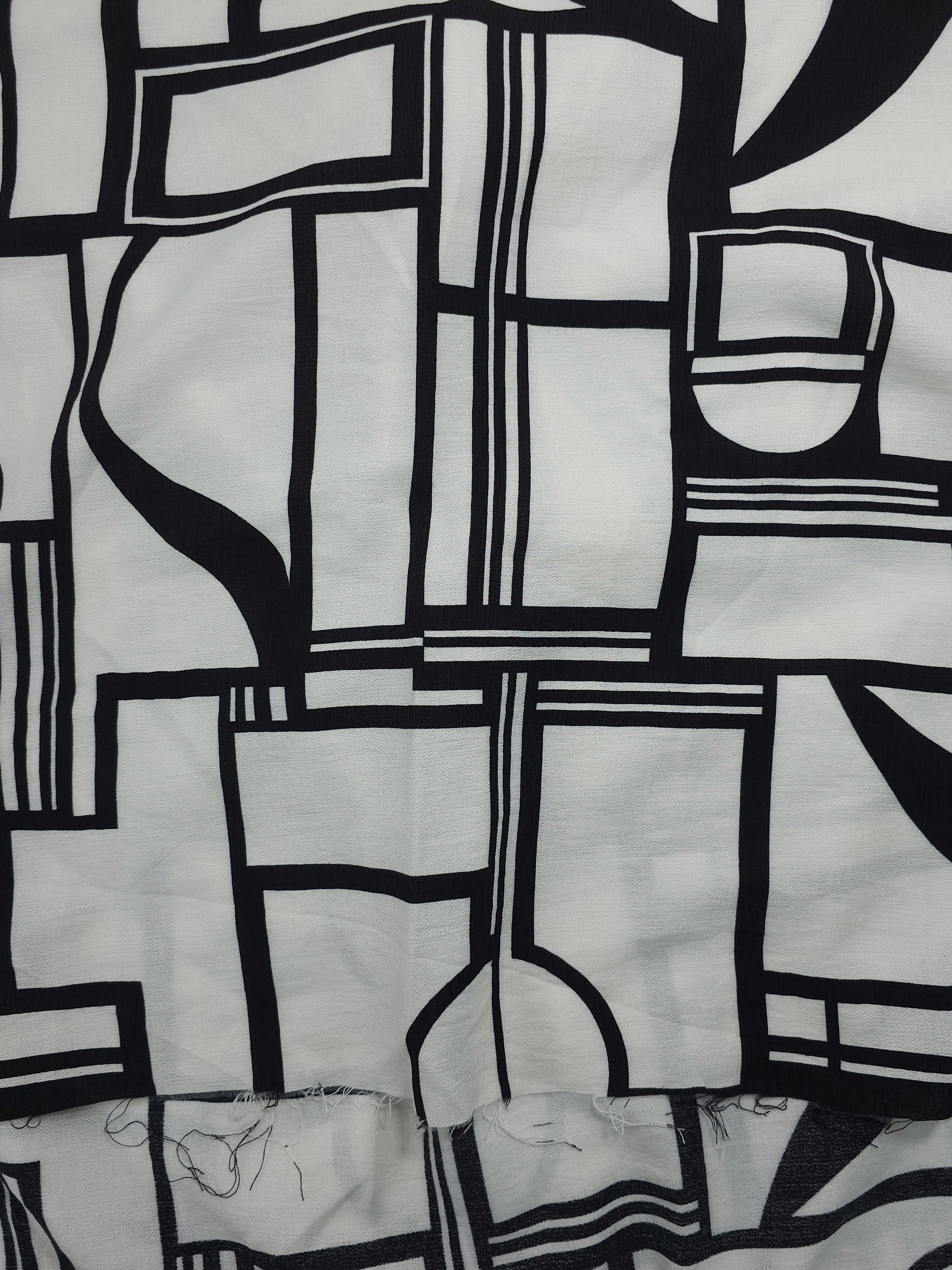 Abstract Squares Viscose Crepe - 1.6m Piece