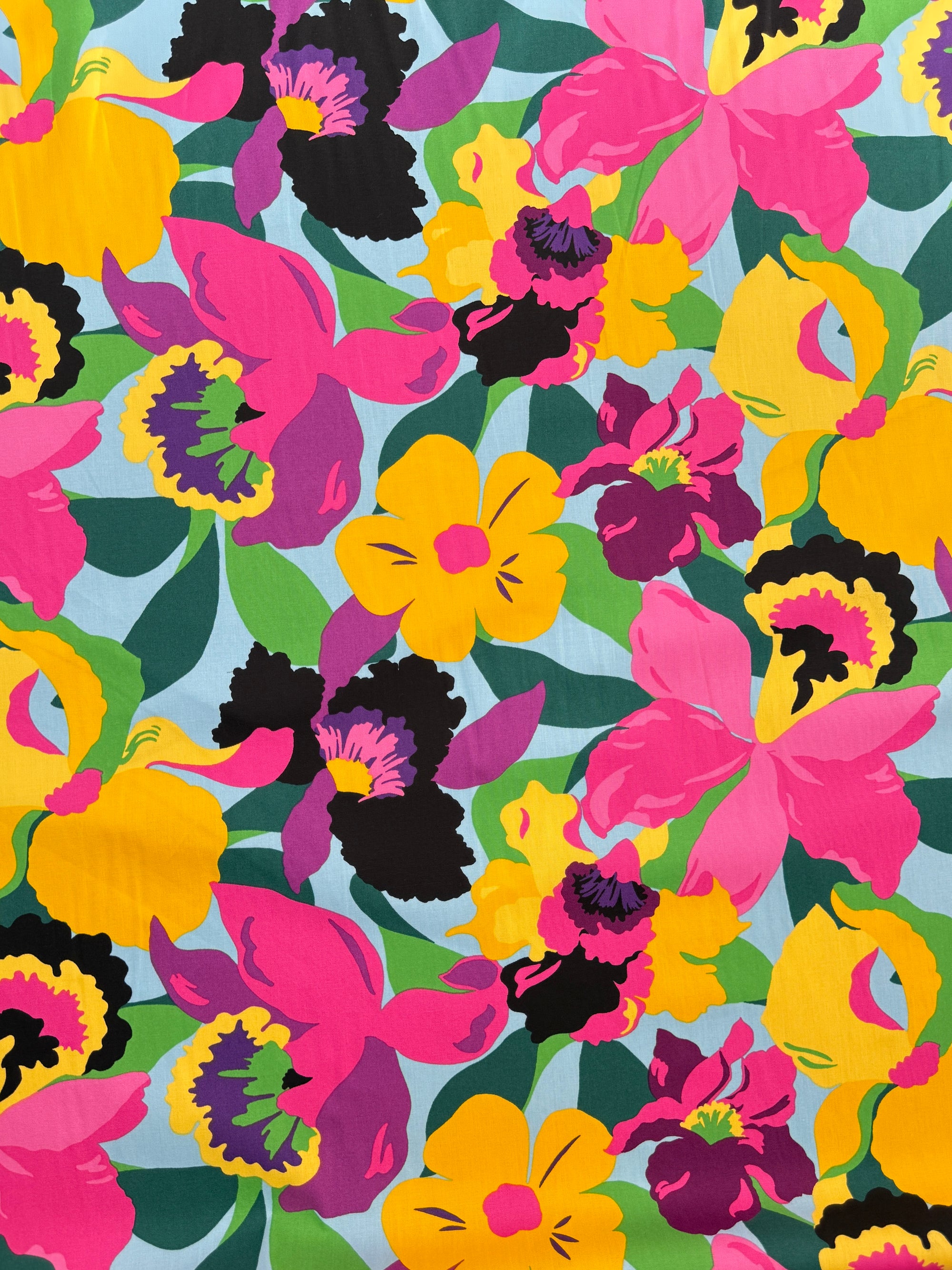 Vibrant Summer Floral Cotton Poplin