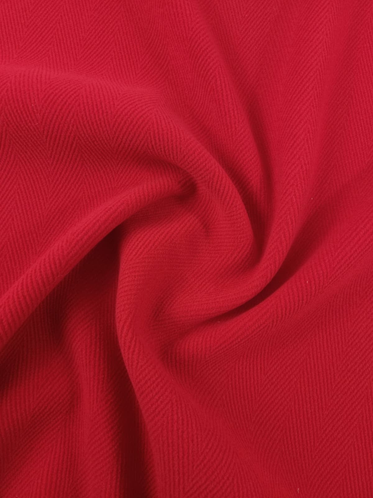 Red Herringbone Virgin Wool