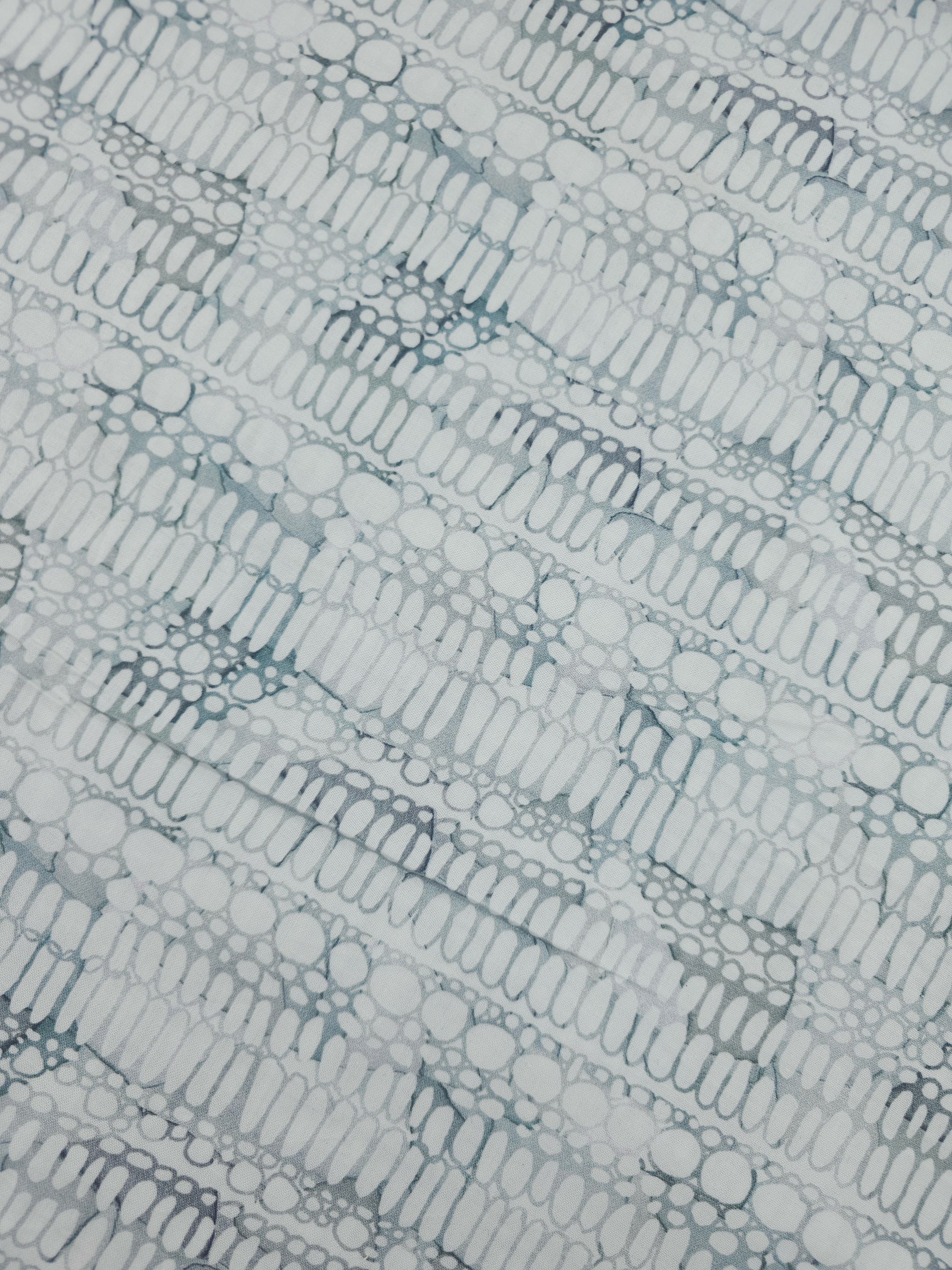 White/Grey Pebble Abstract 100% Cotton 106" - Shell Rummel *EXTRA WIDE*