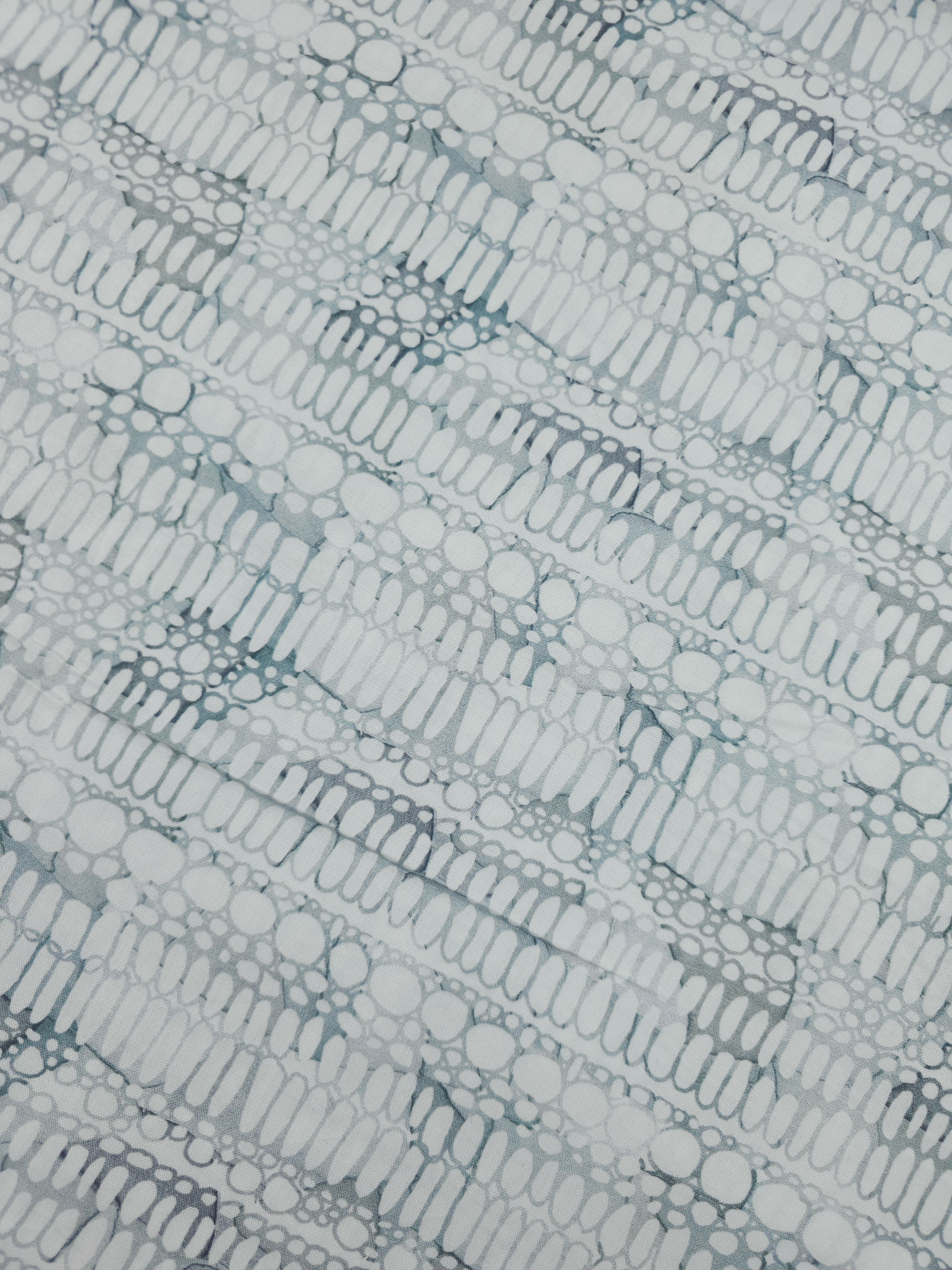 White/Grey Pebble Abstract 100% Cotton 106" - Shell Rummel *EXTRA WIDE*