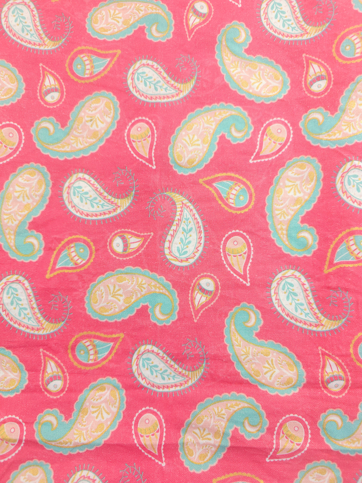 Pink paisley Cotton (Various sizes)