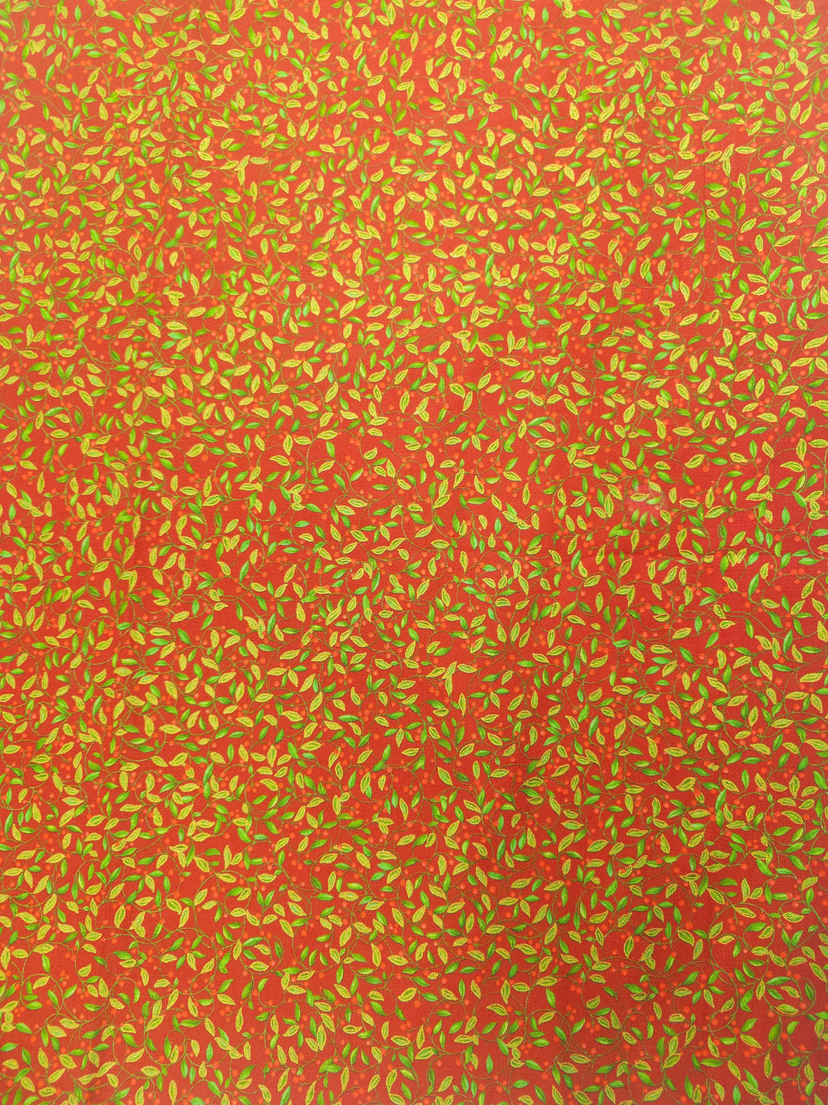 Red Christmas holly Cotton- 1.5m piece