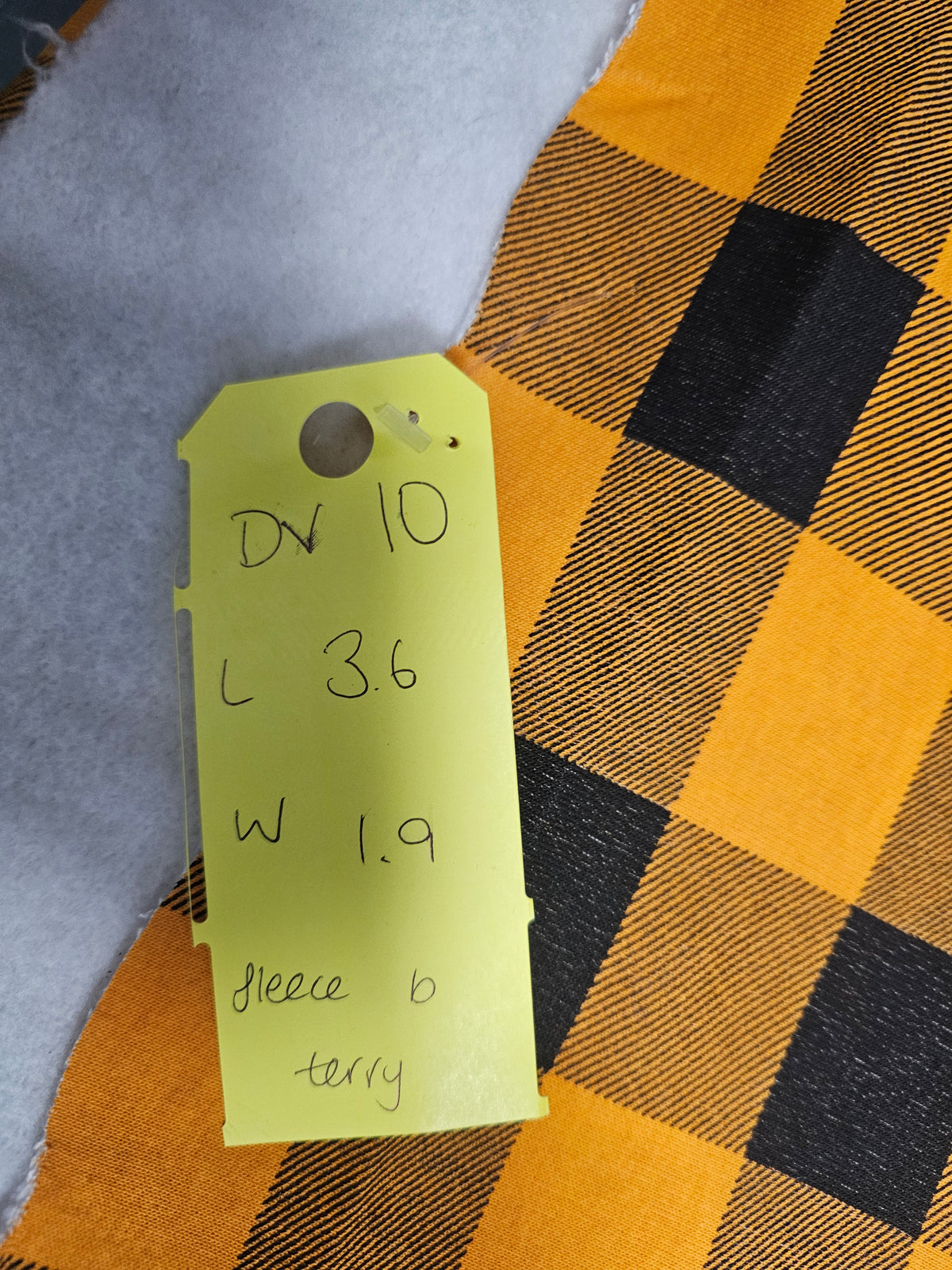 Orange Tartan Fleece back Terry- 3.6m piece