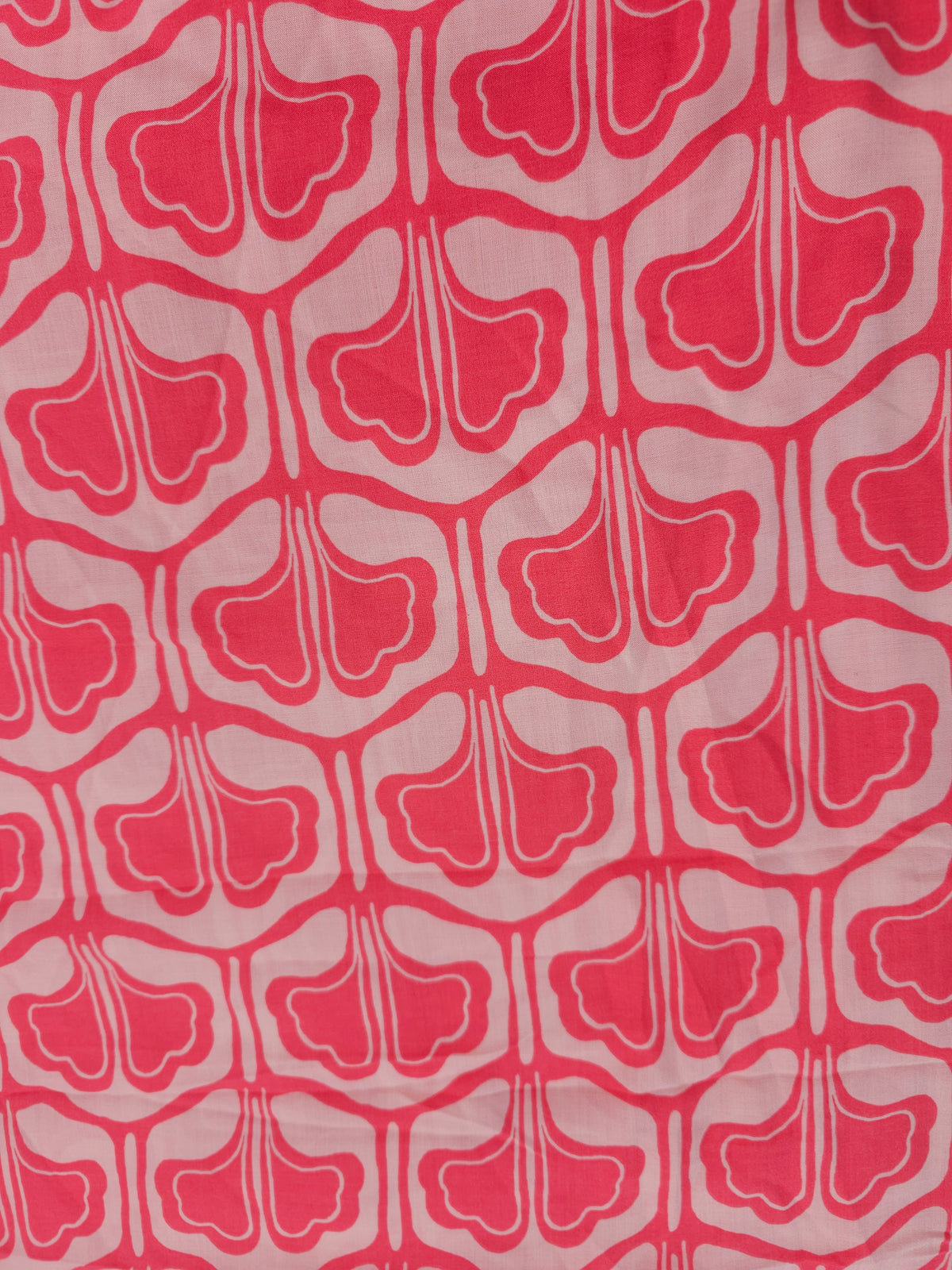Hot pink repeat Viscose voile- 2m piece
