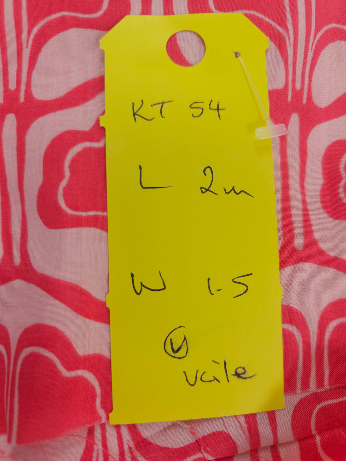 Hot pink repeat Viscose voile- 2m piece