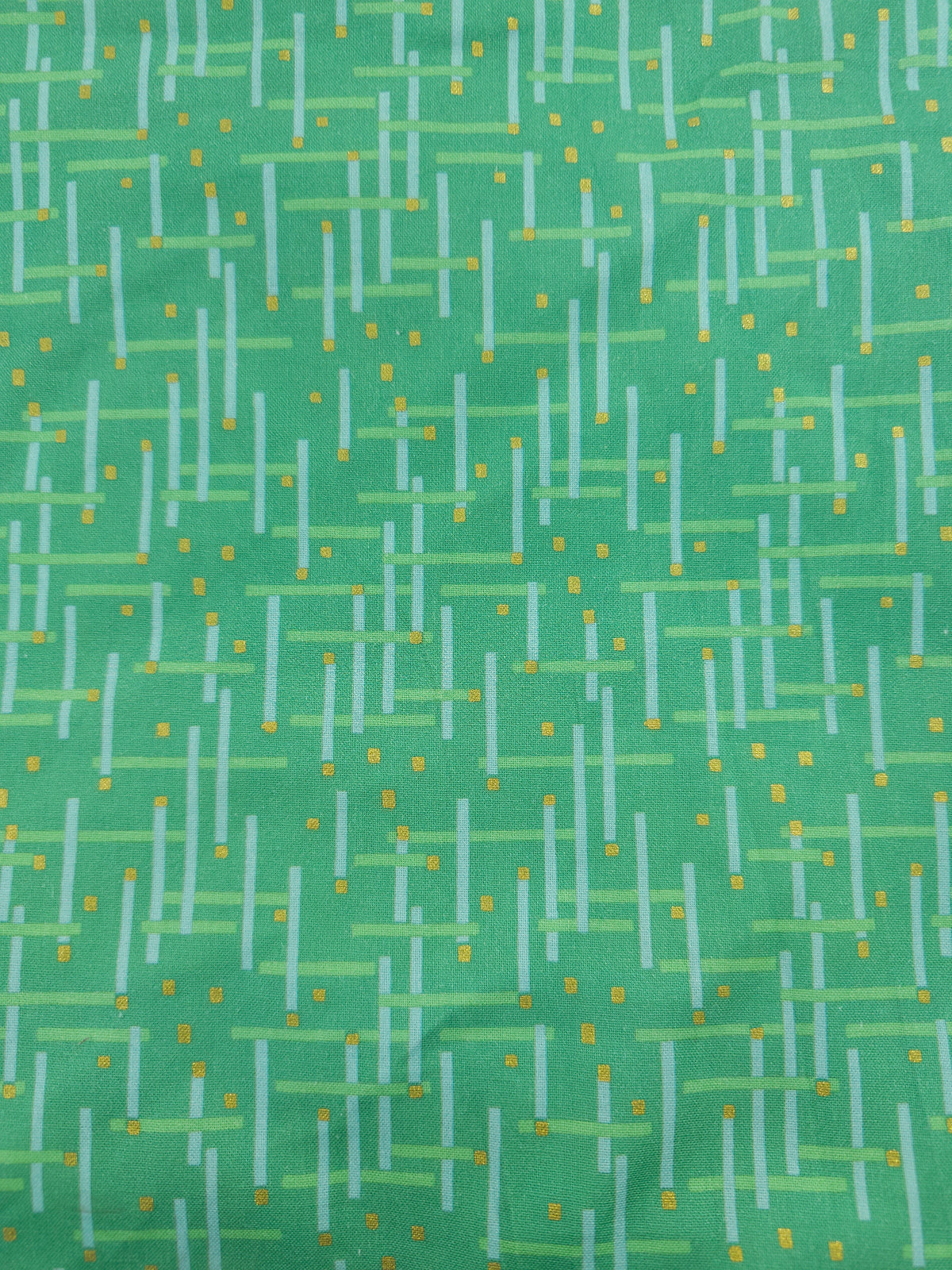Green line Cotton- 2.1m piece