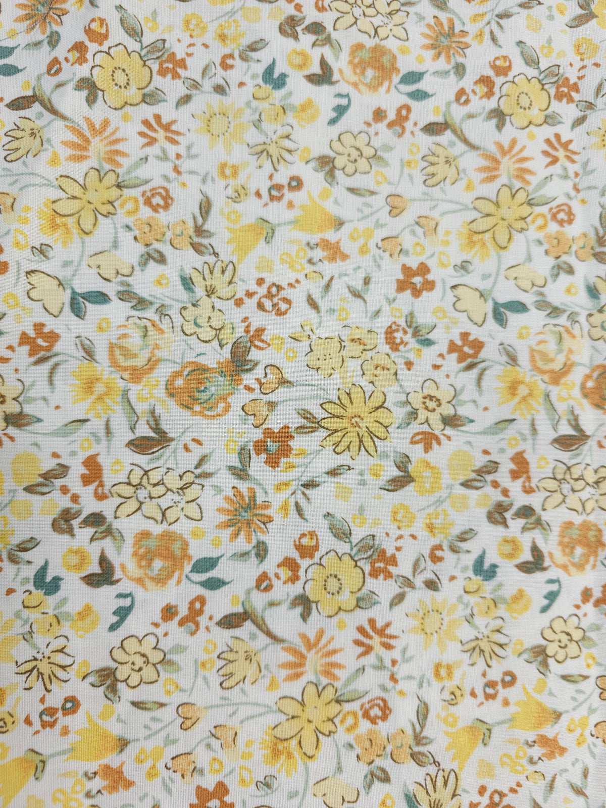 Spring yellow floral Cotton- 1.5m piece