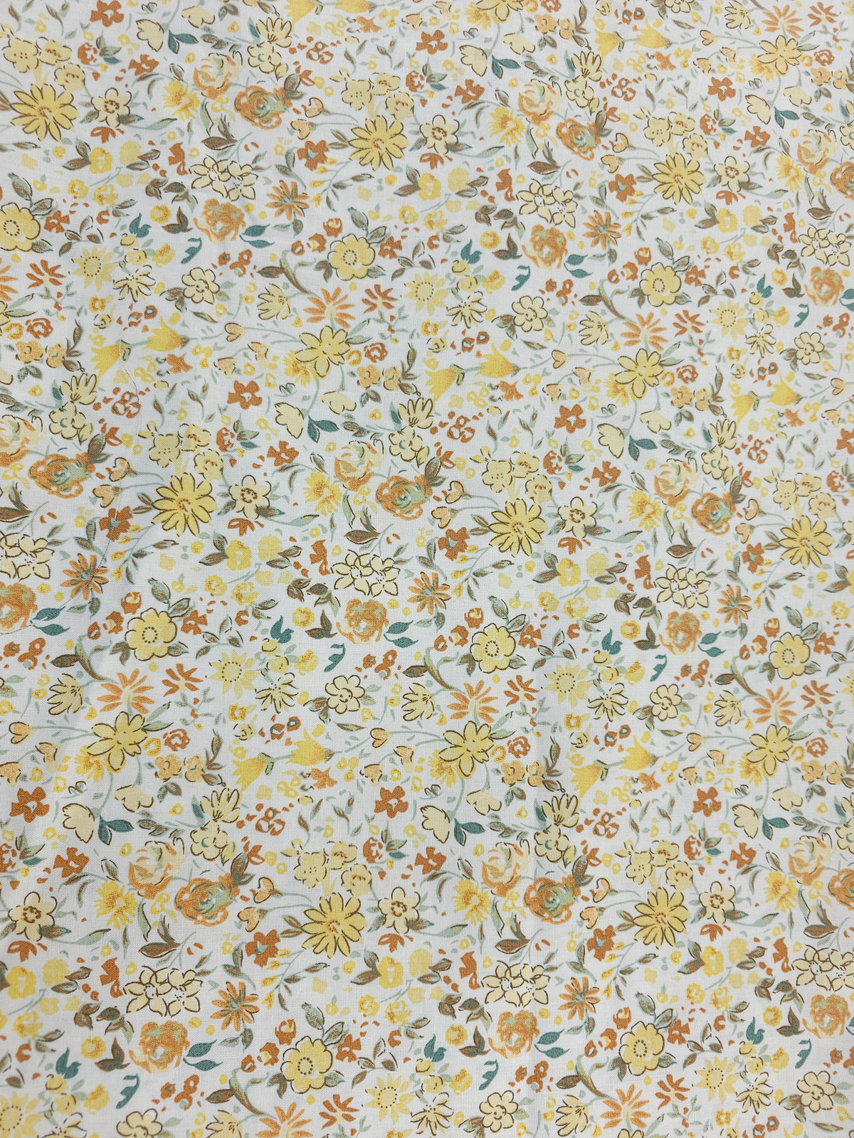 Spring yellow floral Cotton- 1.5m piece