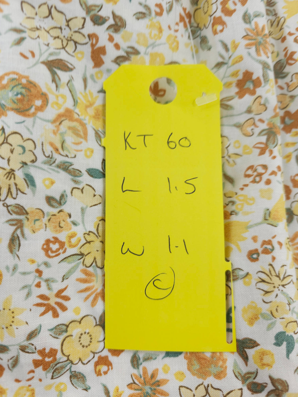 Spring yellow floral Cotton- 1.5m piece