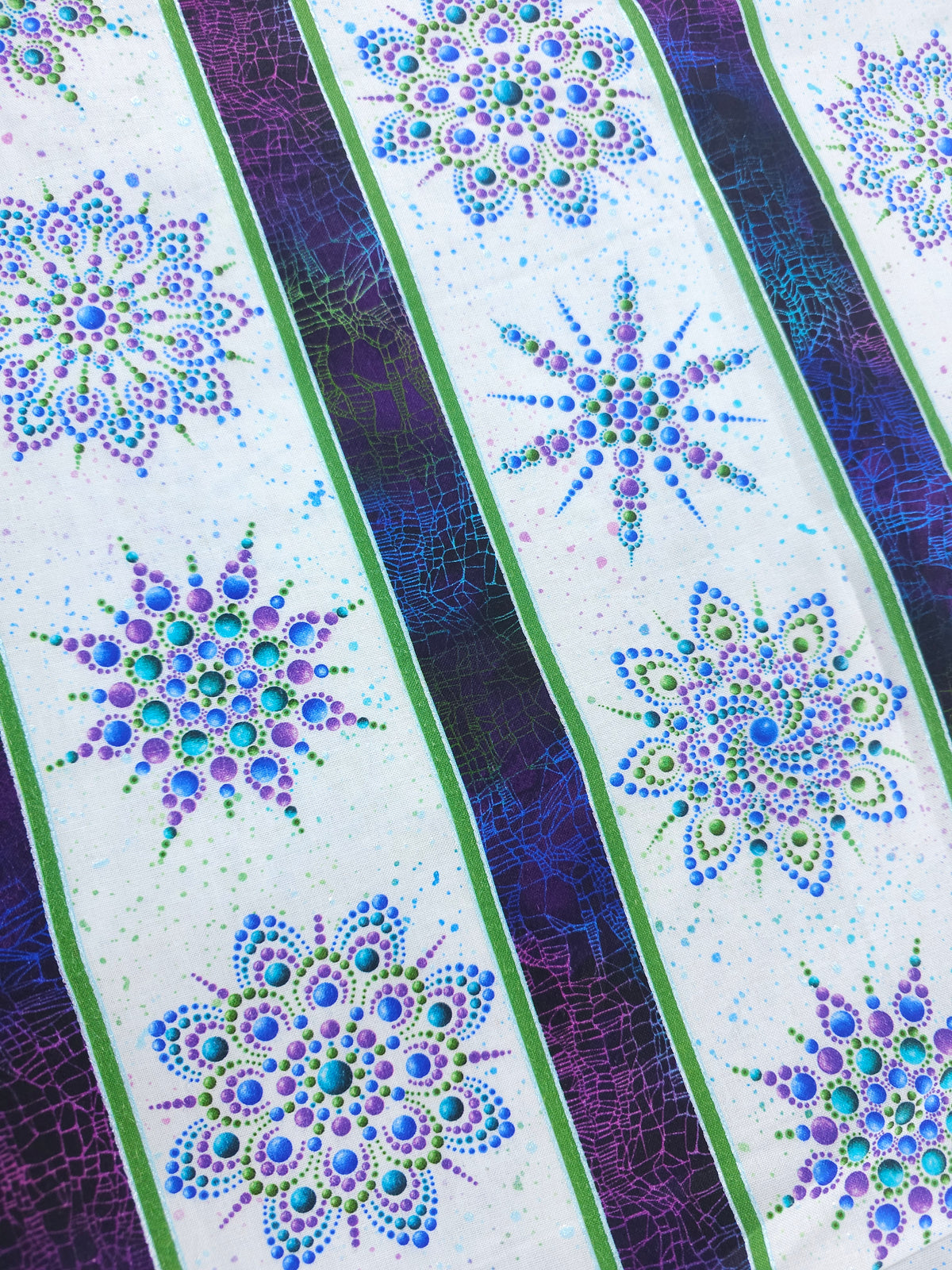 Snowflake mandala striped Cotton- 3m piece