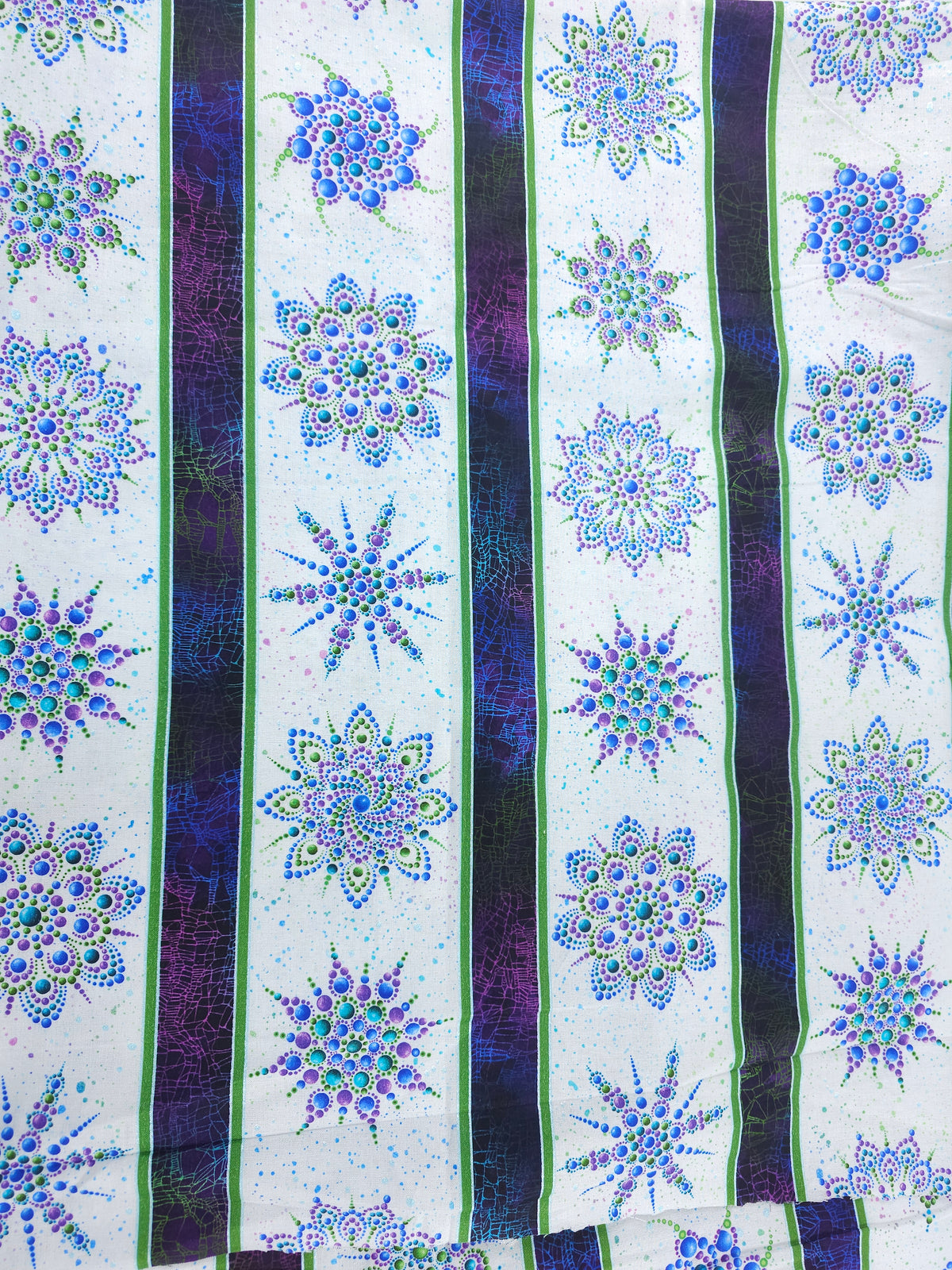 Snowflake mandala striped Cotton- 3m piece