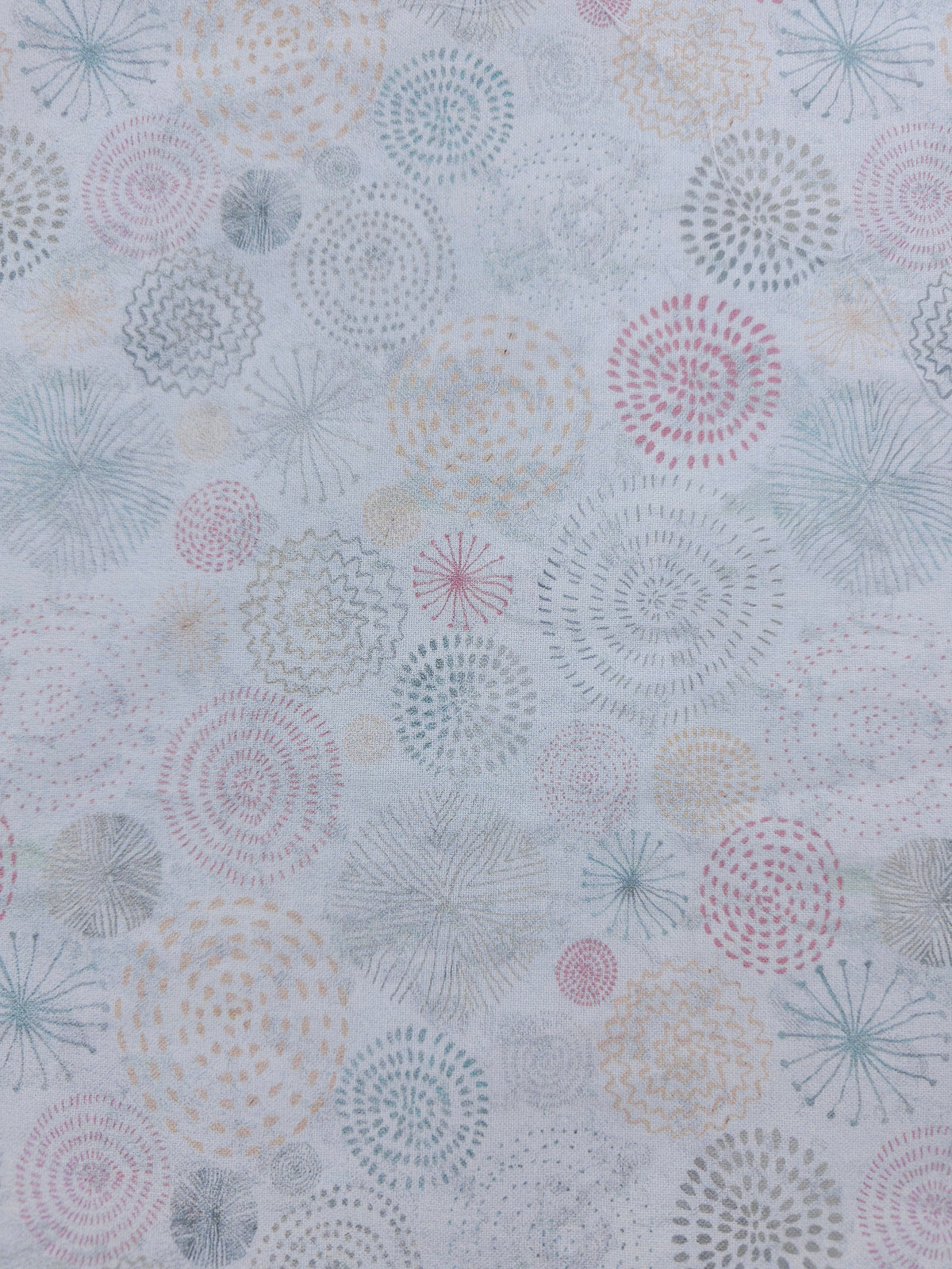 Pink grey dotted circle Cotton (Various sizes)
