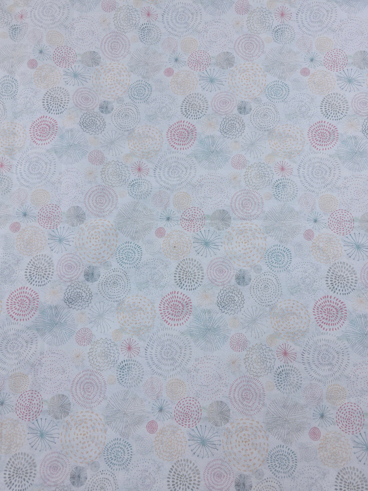 Pink grey dotted circle Cotton (Various sizes)