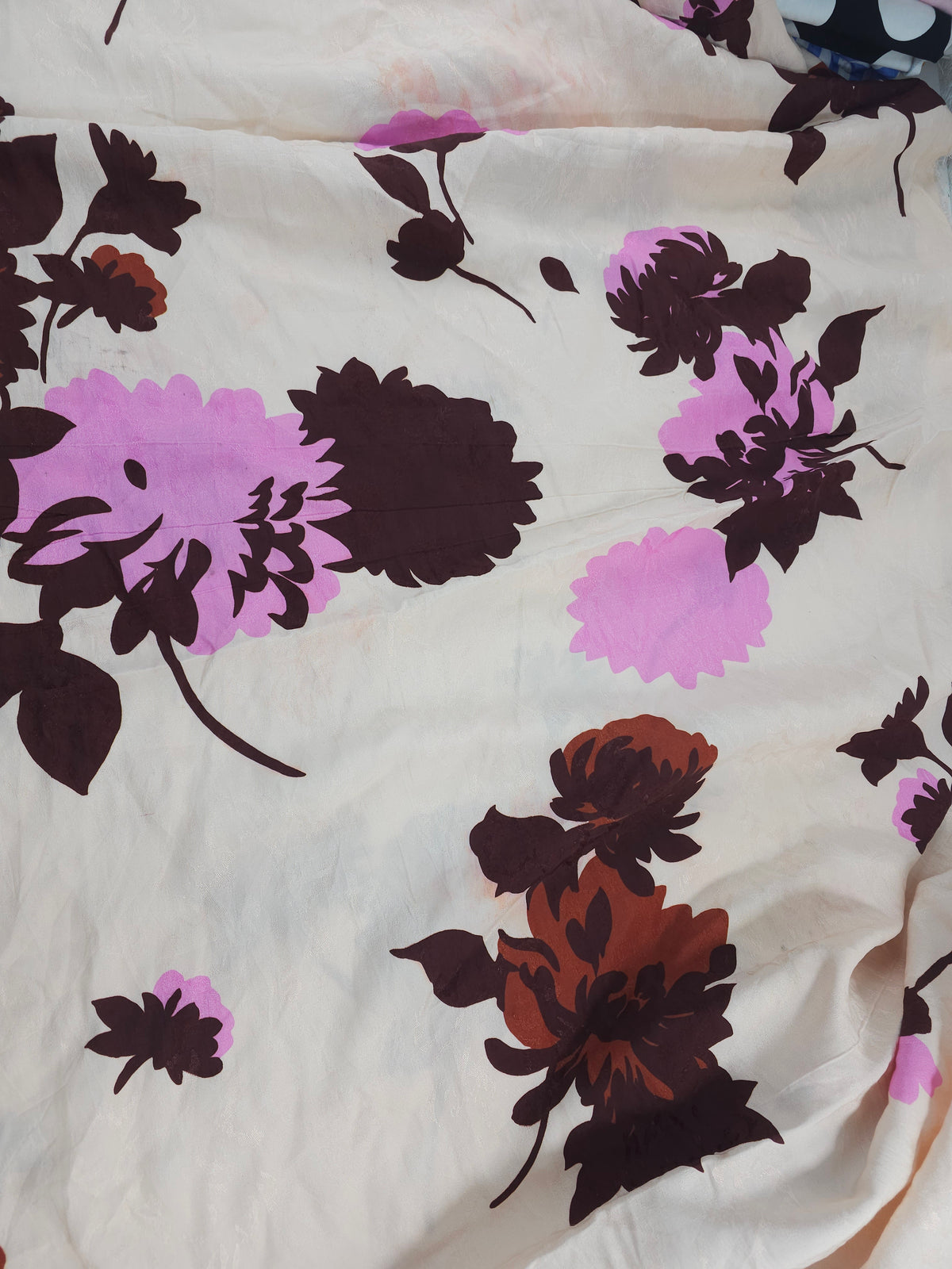Pink and brown floral Viscose (Various sizes)
