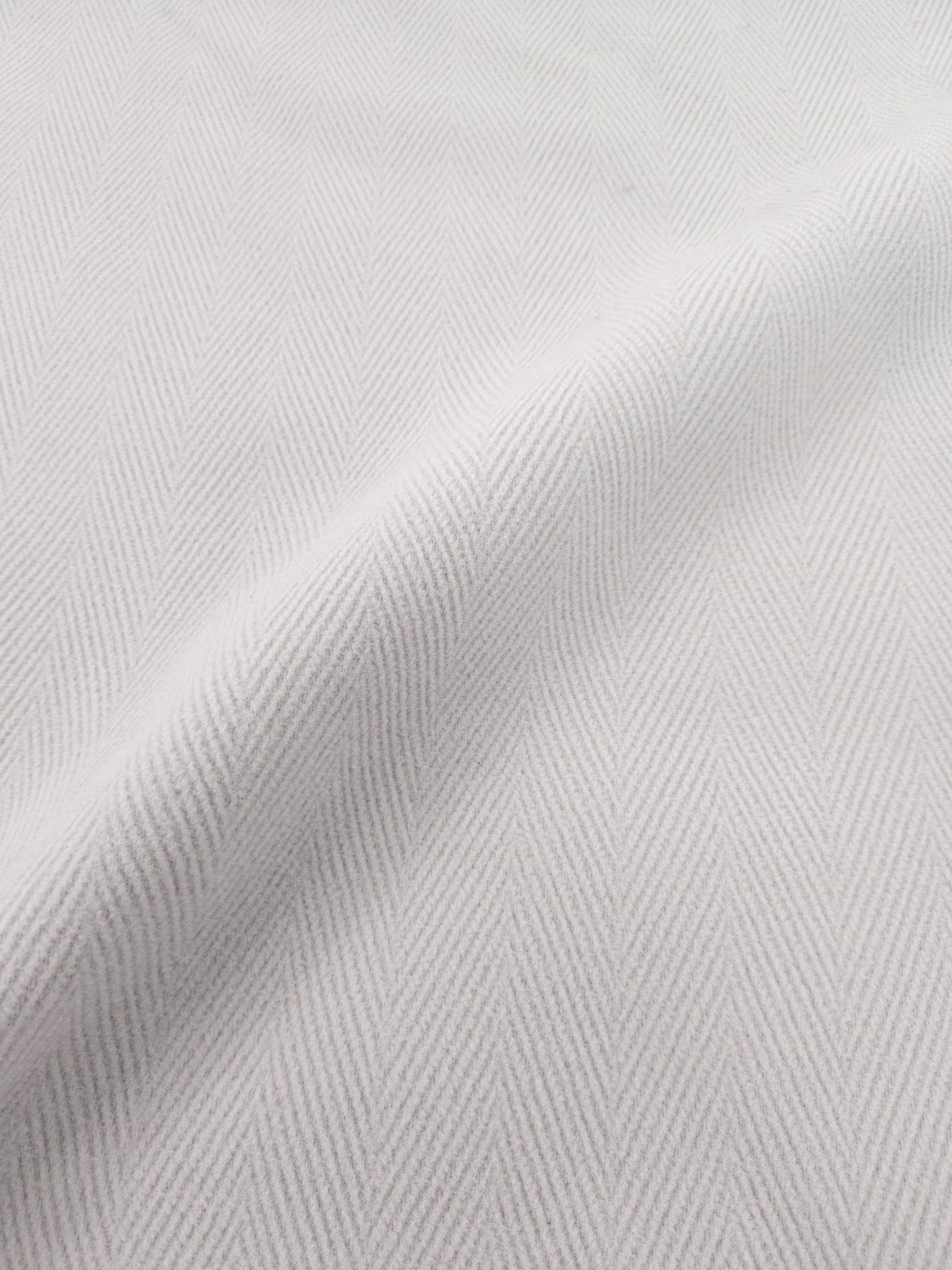 Light Grey Herringbone Virgin Wool