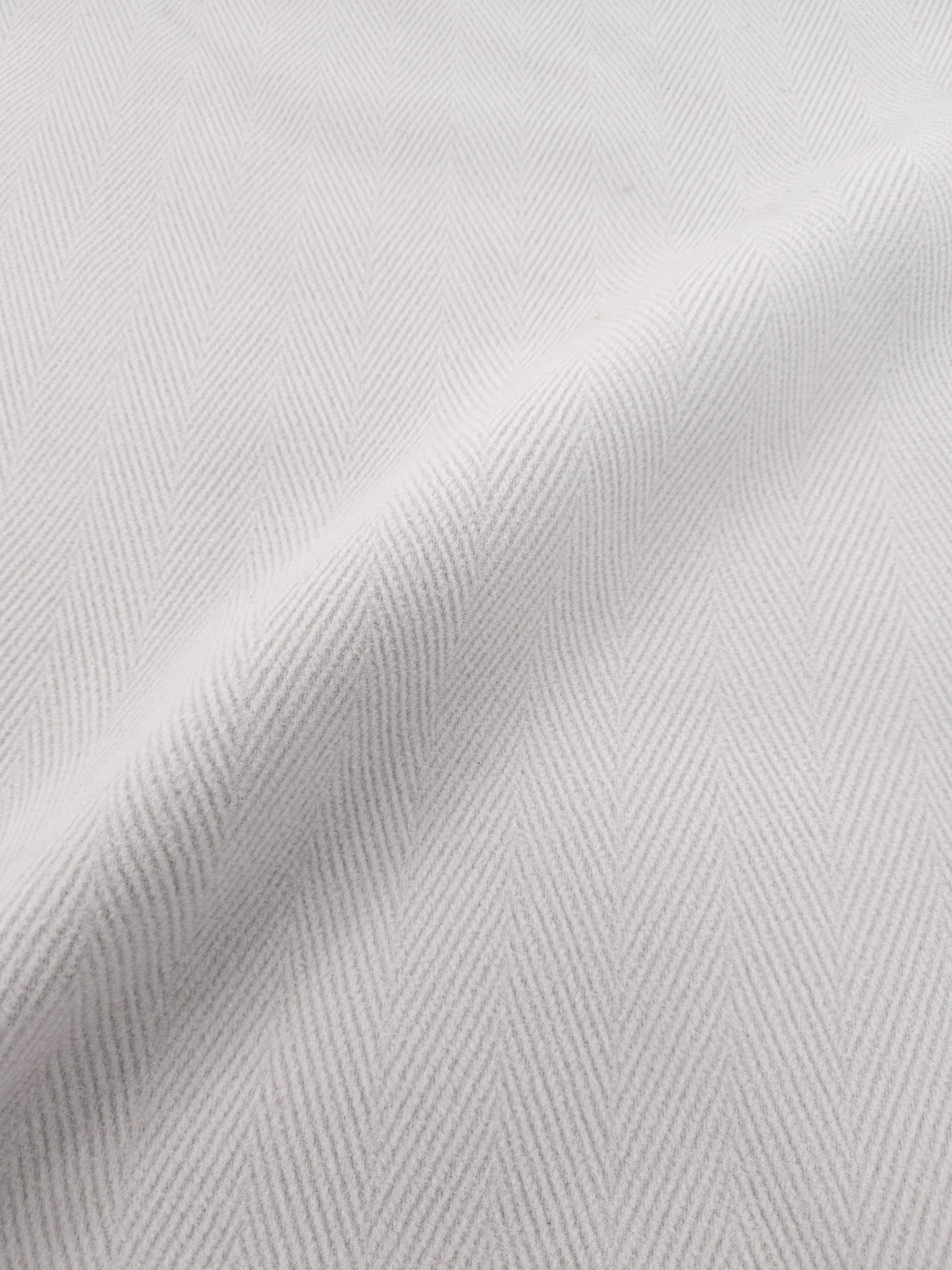 Light Grey Herringbone Virgin Wool