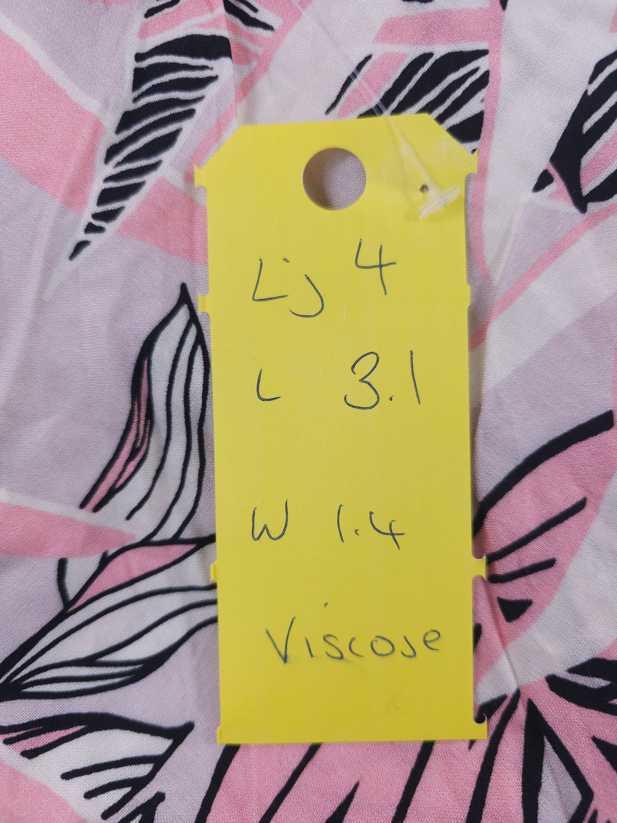 Pink outline fauna Viscose- 3.1m piece