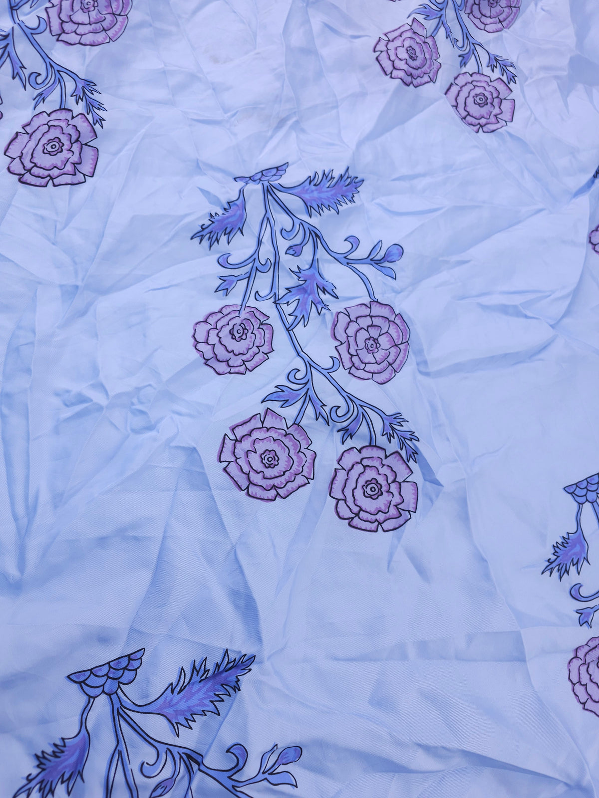 Lavender floral Viscose sateen (Various sizes)