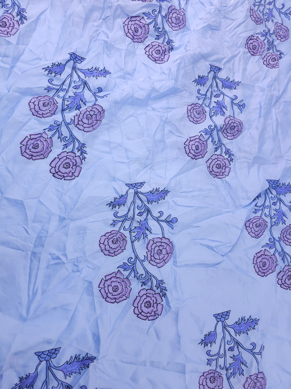 Lavender floral Viscose sateen (Various sizes)