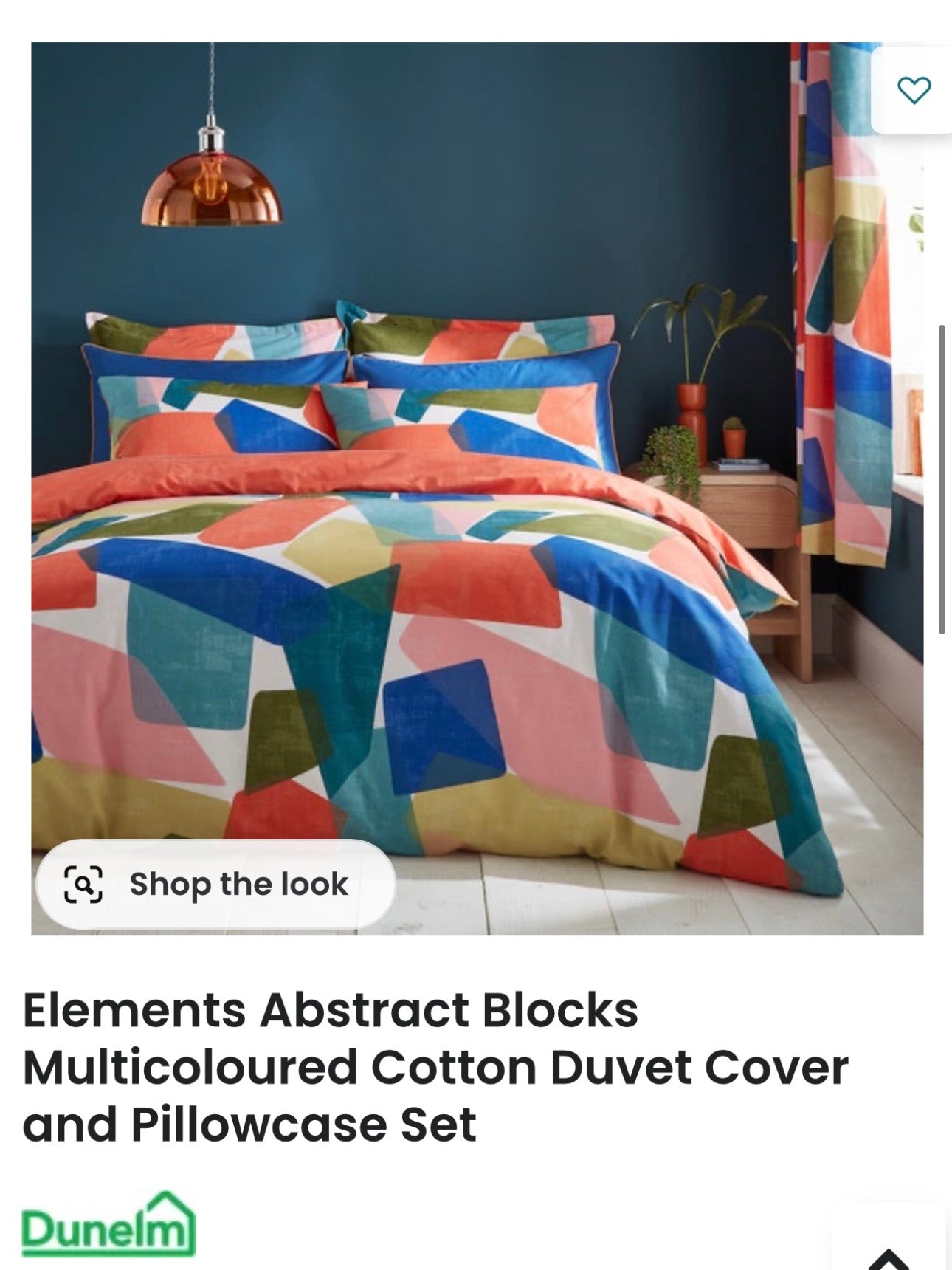 Funky Shapes 100% Cotton 100” - Dunelm *EXTRA WIDE*
