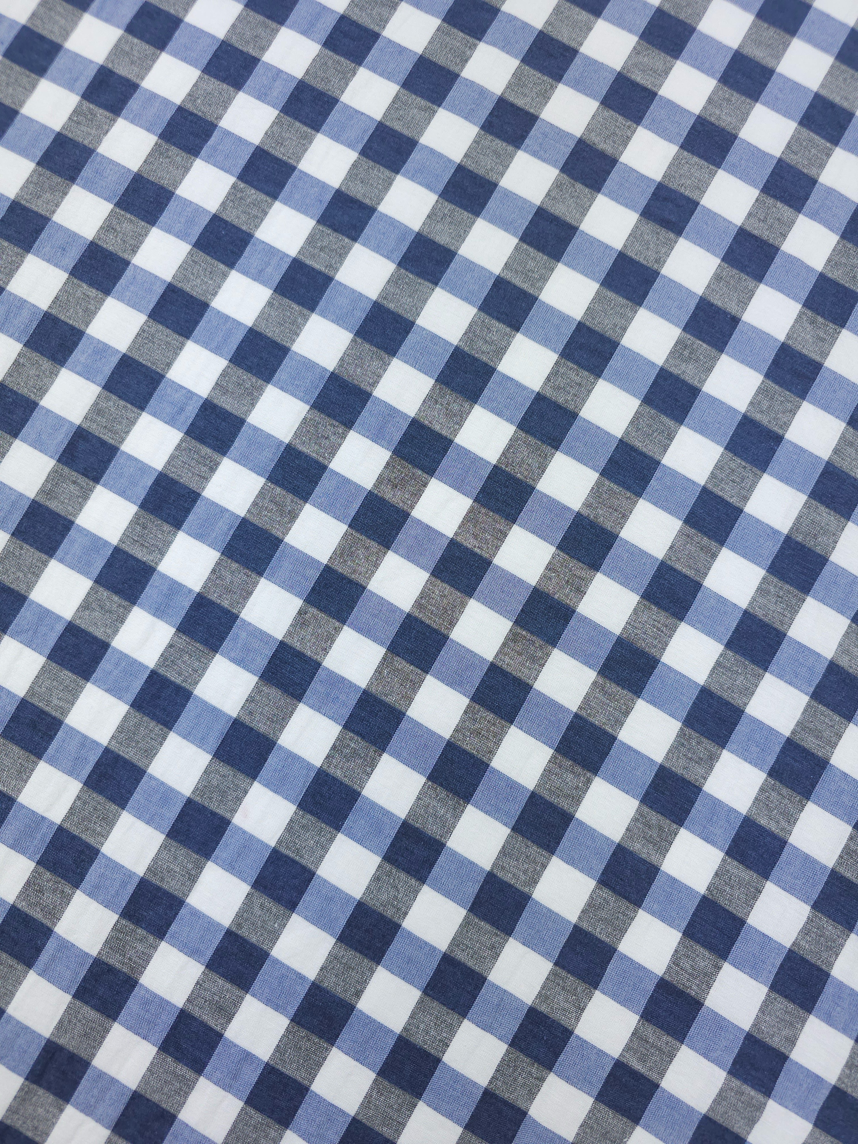 Hale Blue Gingham Cotton Poly