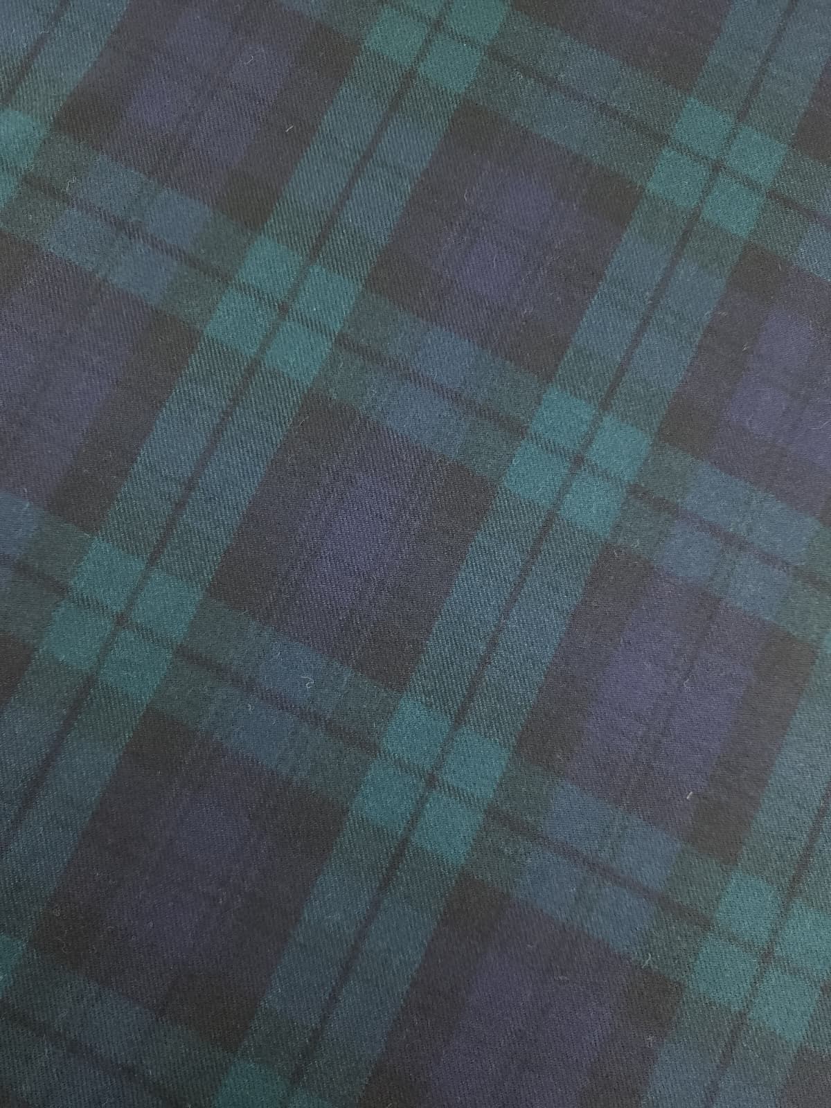 Green/Navy Tartan Rigid 100% Wool *ABRAHAM MOON*