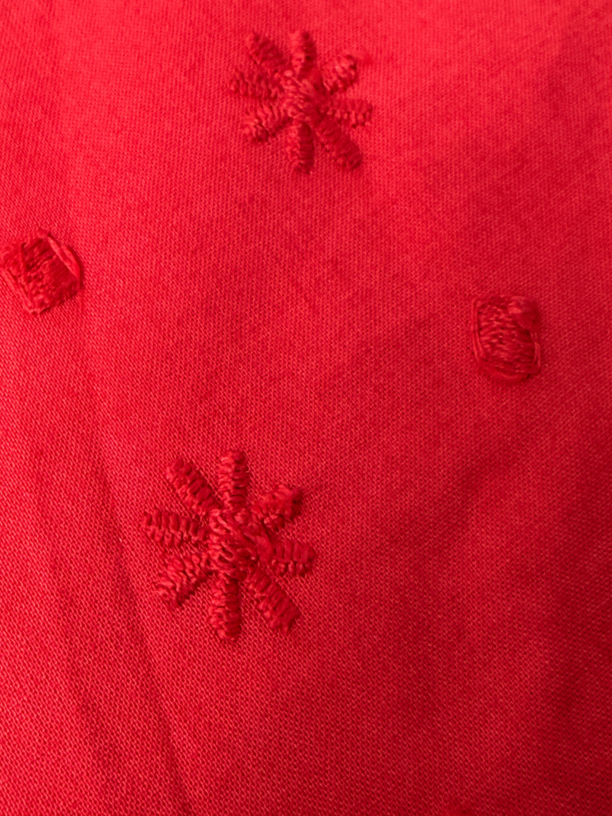 Red Stars Dobby Cambric Cotton Broderie Anglaise