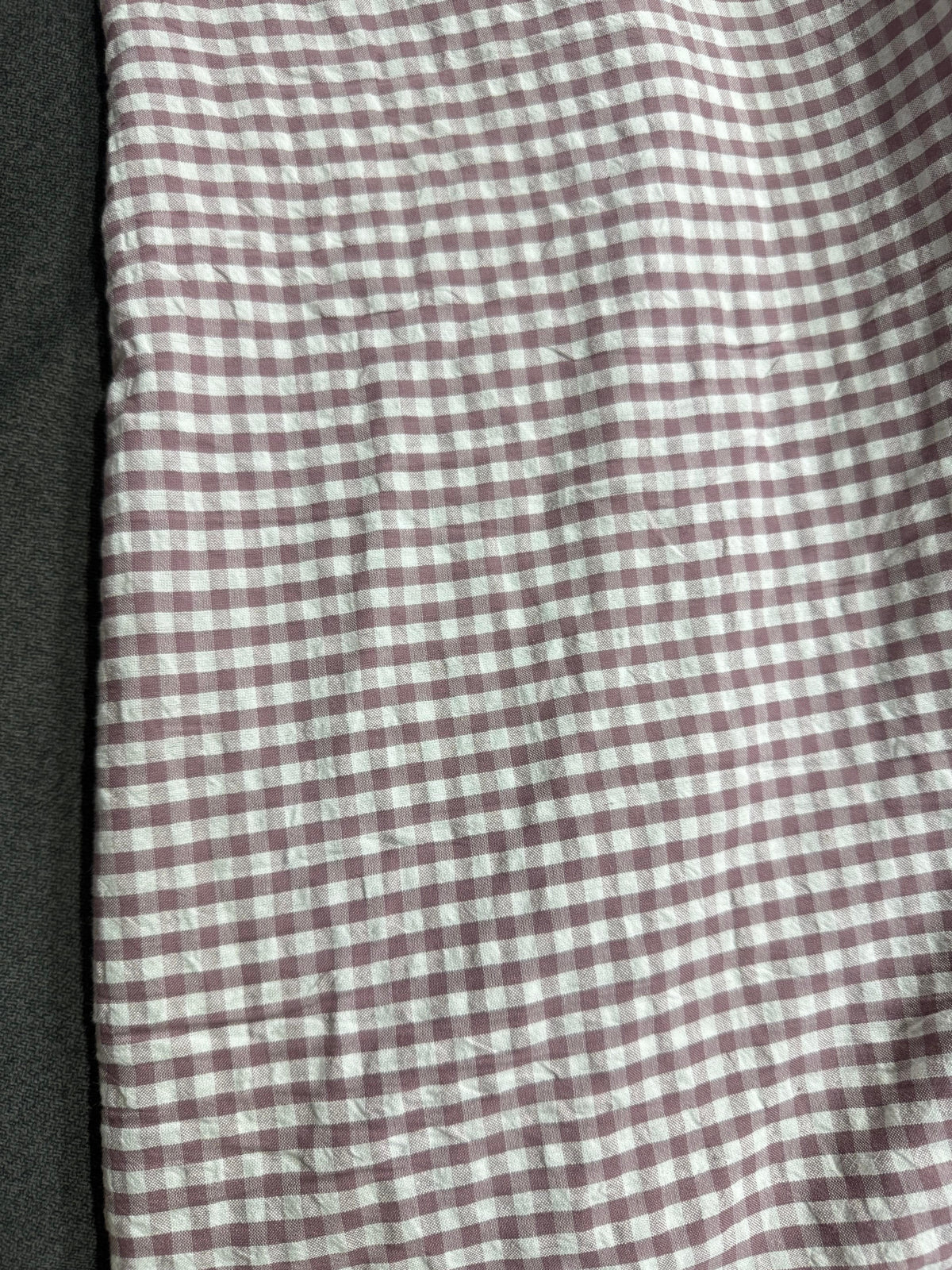 Dusky Mauve Small Gingham Cotton SeerSucker *PRE ORDER*
