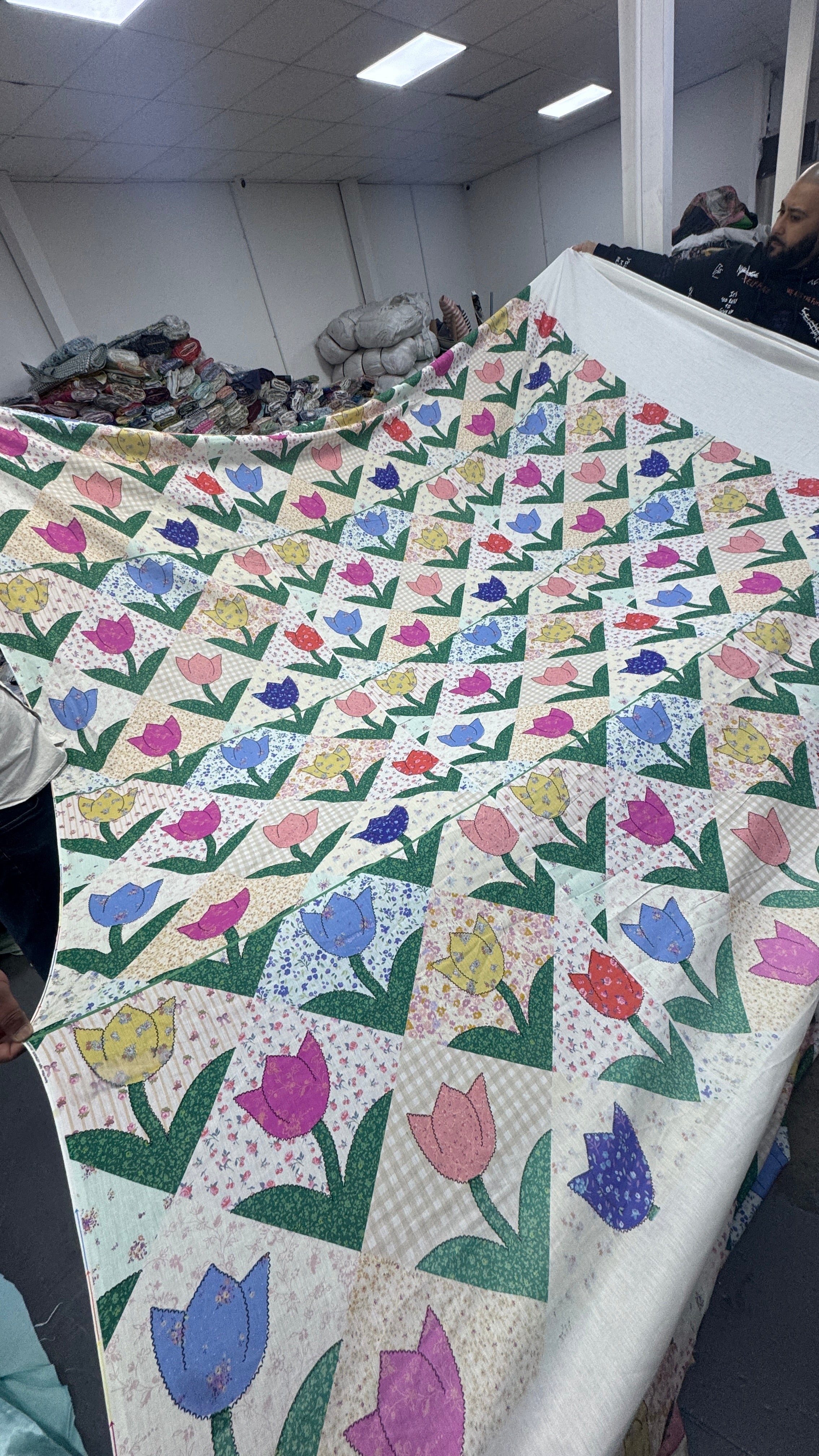 Renee Tulip Patchwork 100% Cotton 90”- 60cm Panel - Urban Outfitters *EXTRA WIDE*