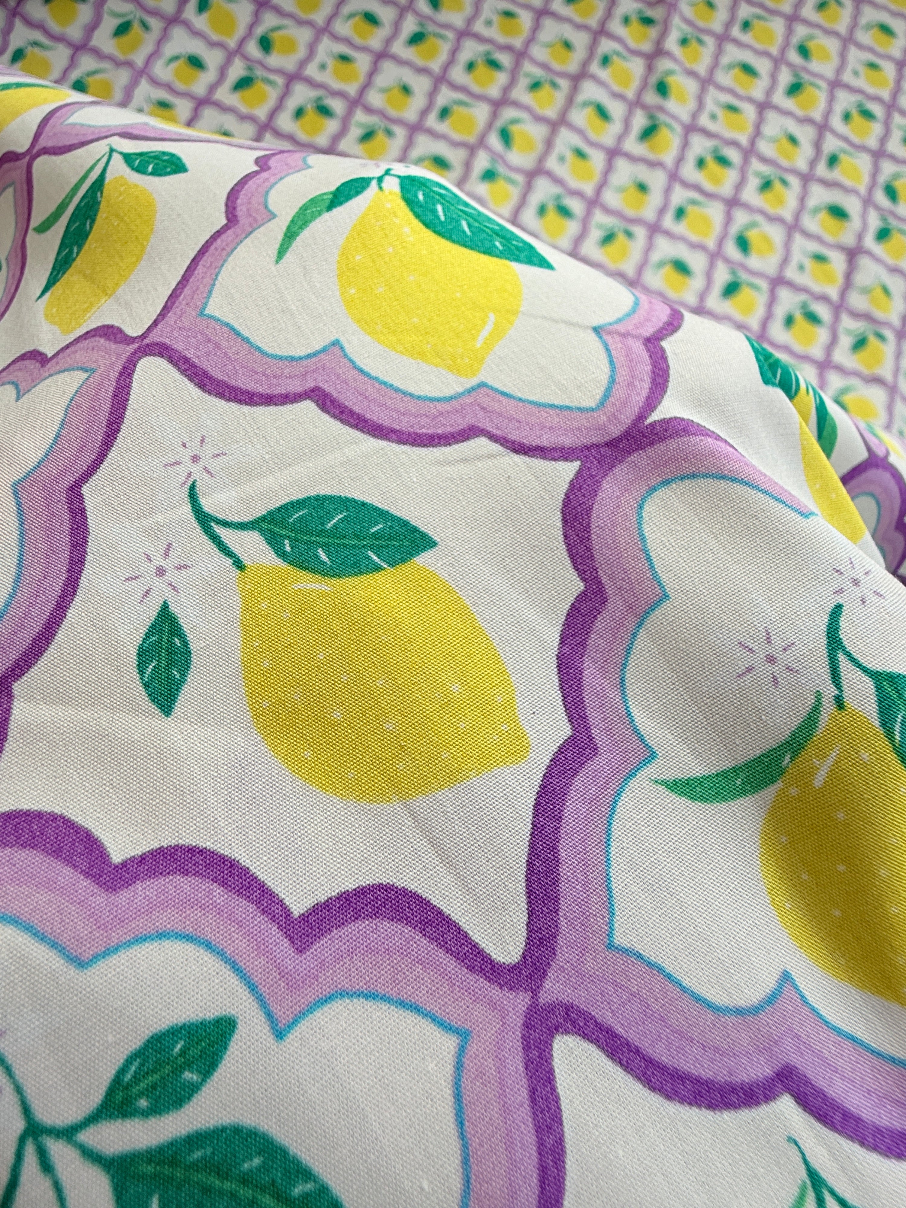 *PRE ORDER* Lemon Tile Cotton Poplin