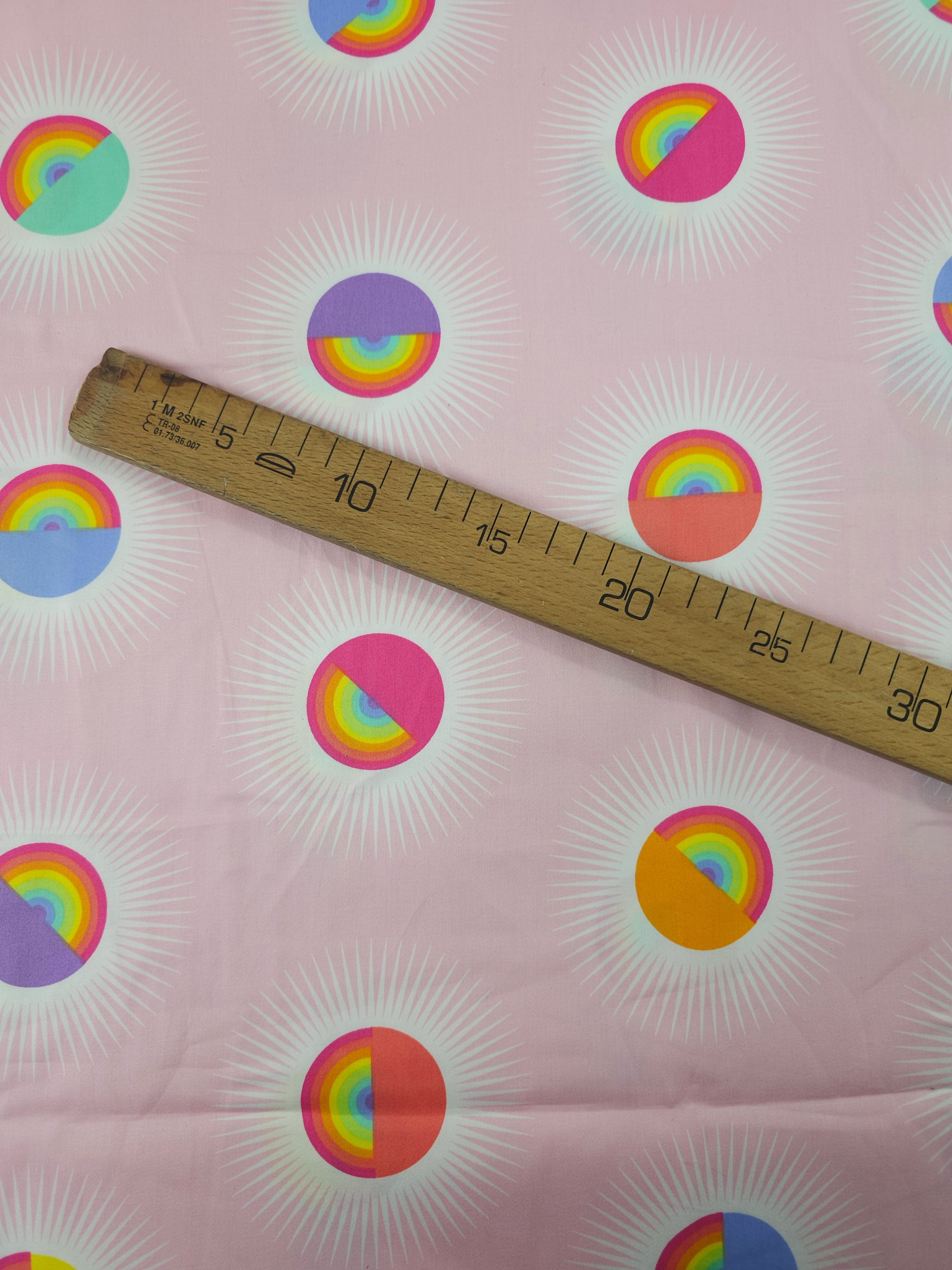 Guava Pink Rainbow Daydreamer 100% Cotton Sateen 108" - Tula Pink *EXTRA WIDE*