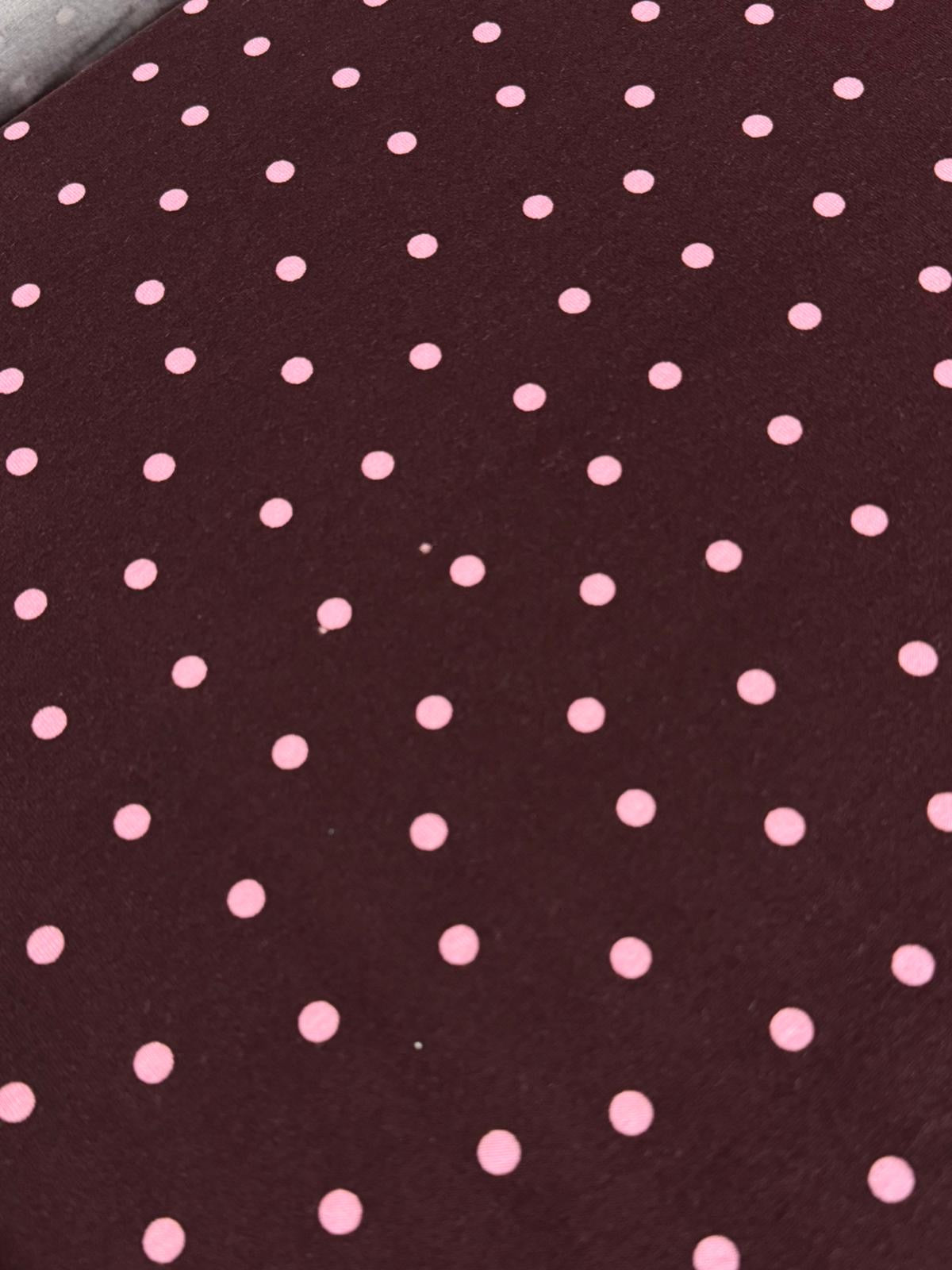 Burgundy/Pink Small Polka Dot Viscose Jersey *DEFECT*