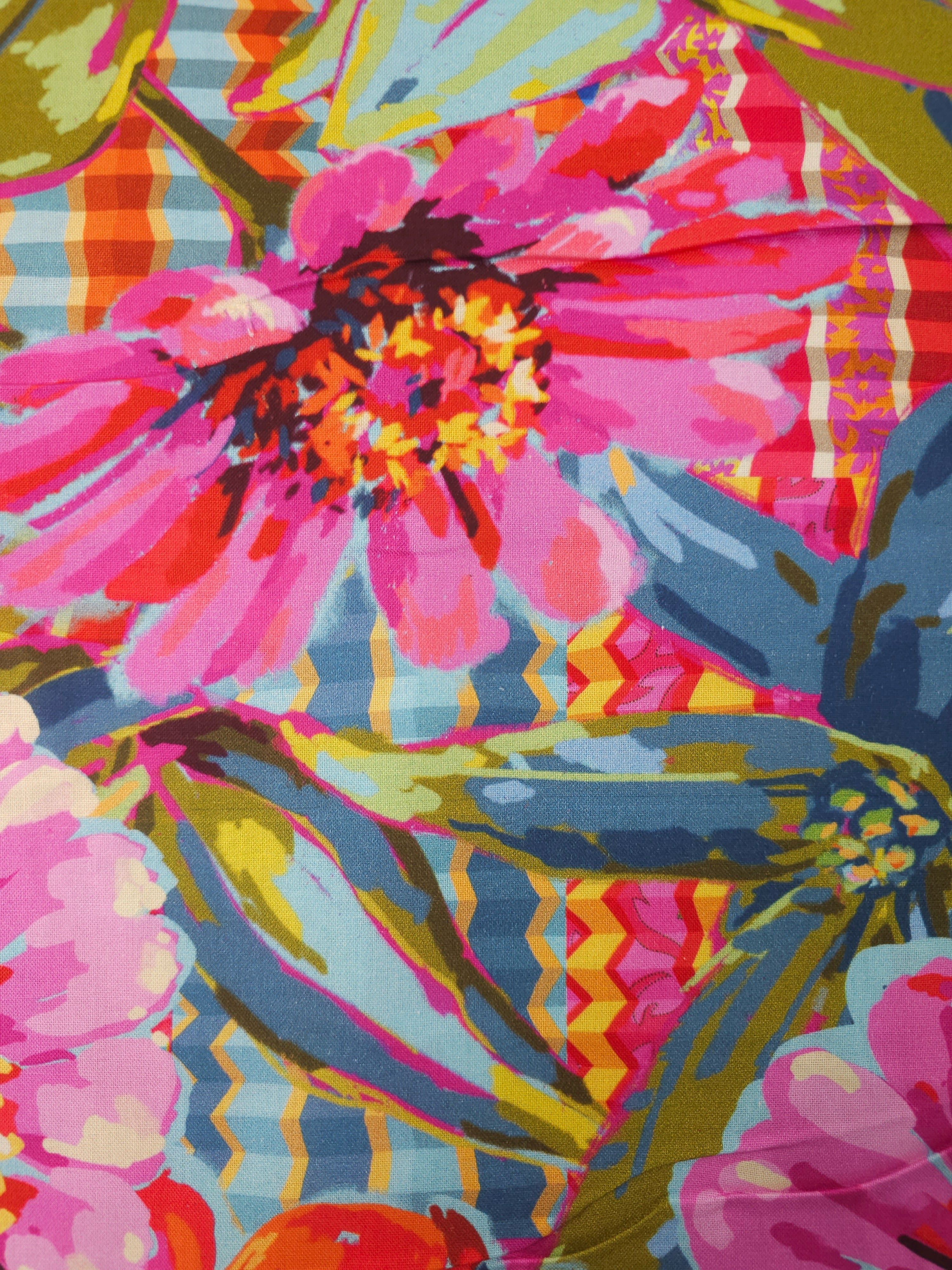 Festival Giant Zinnias 100% Cotton 108" - Free Spirit x Odile Bailloeul *EXTRA WIDE*