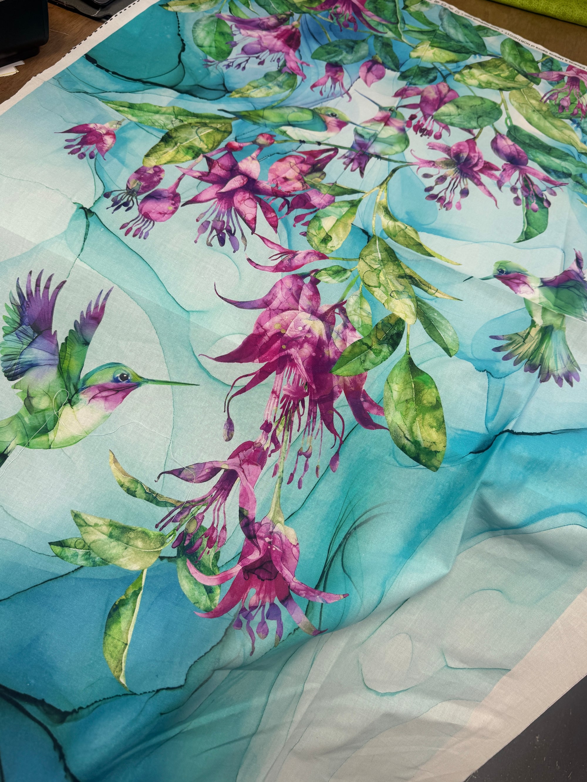 Hummingbird Floral Valley 100% Cotton - 75cm Panel