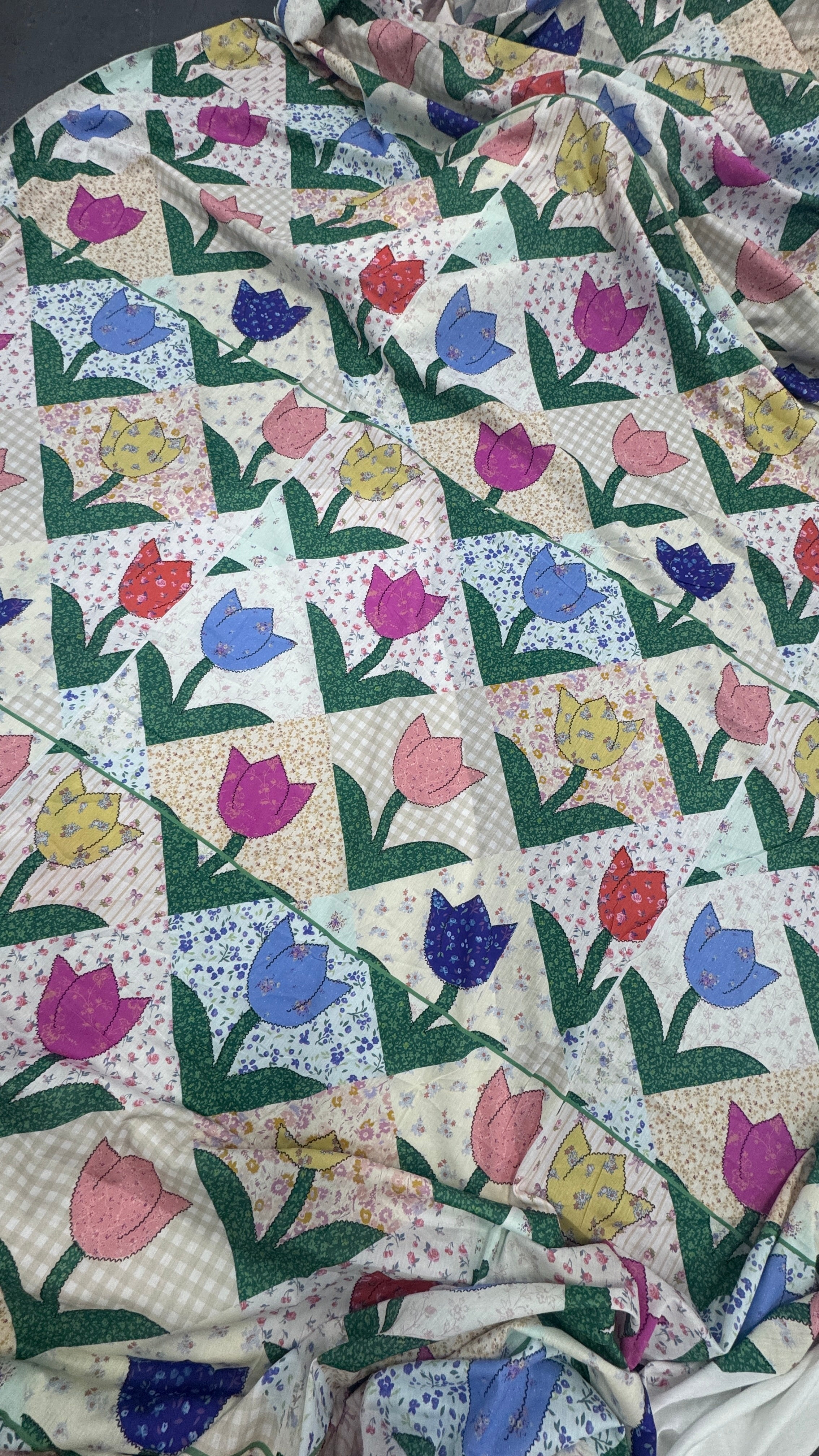 Renee Tulip Patchwork 100% Cotton 90”- 60cm Panel - Urban Outfitters *EXTRA WIDE*