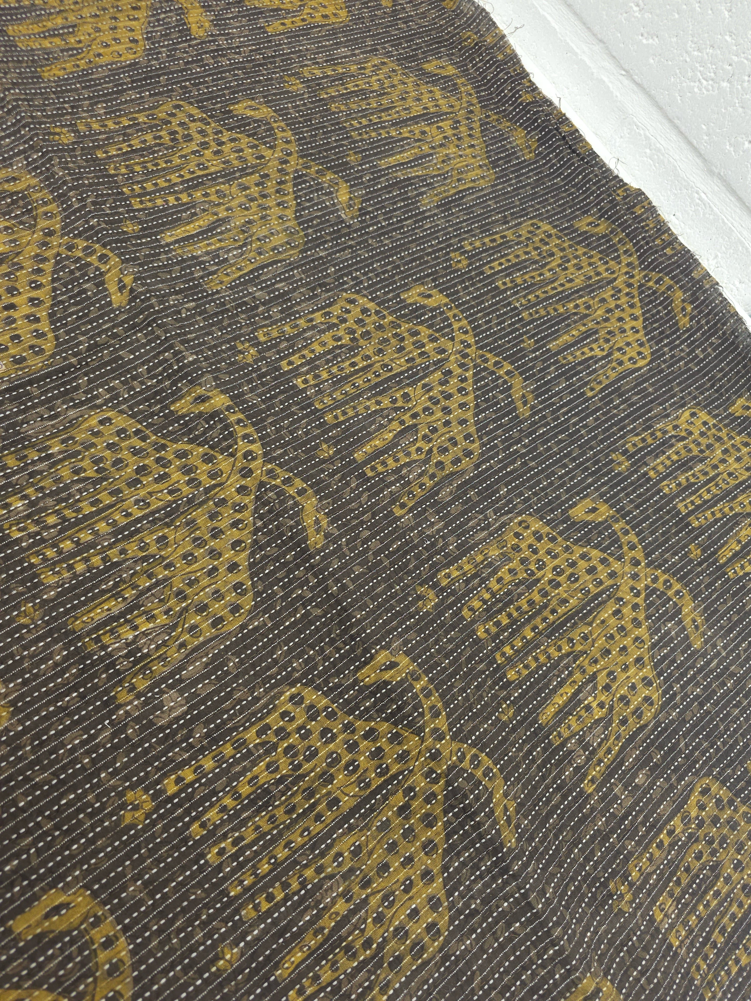 Brown Giraffe Quilted Block Print