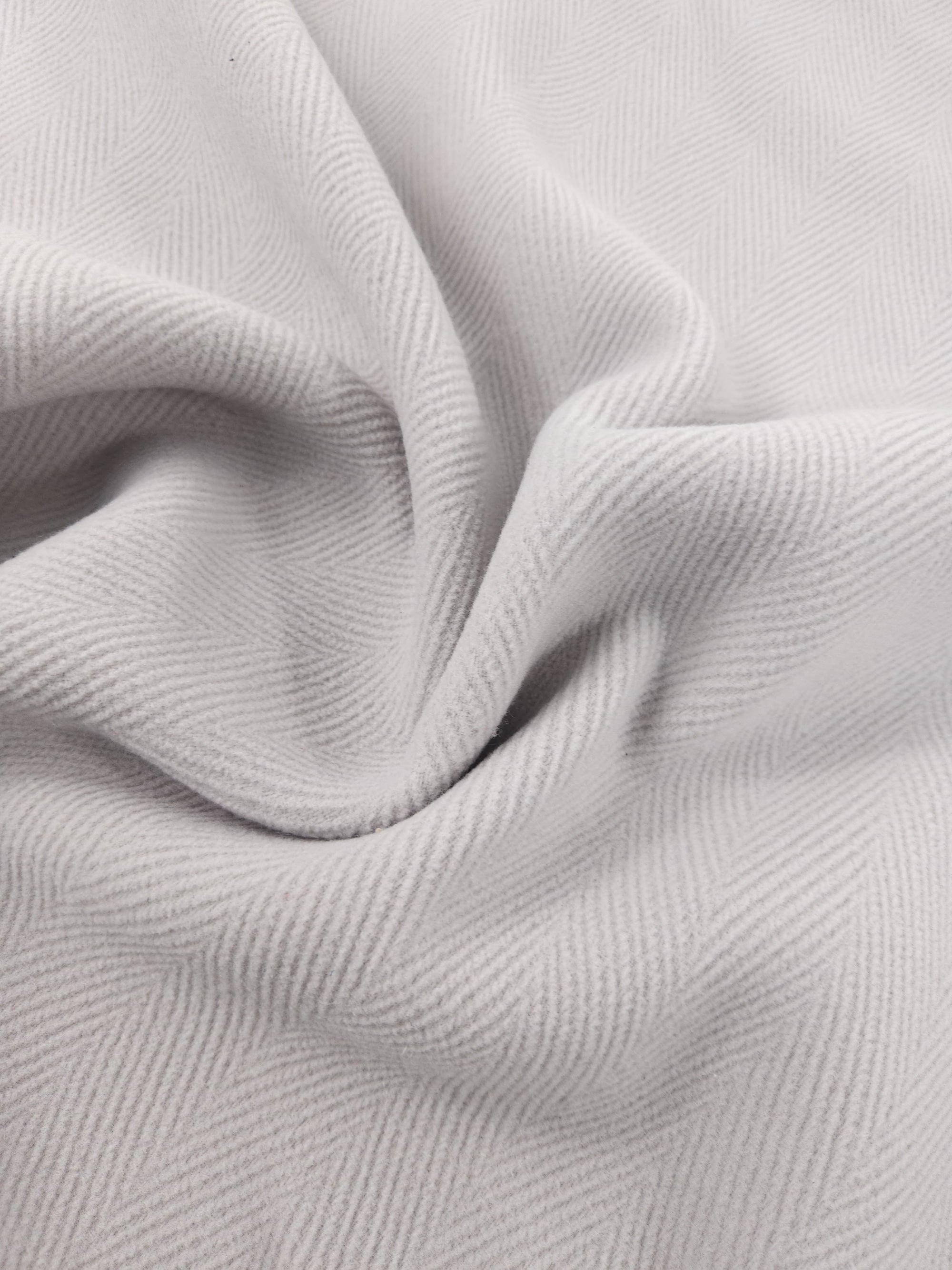 Light Grey Herringbone Virgin Wool