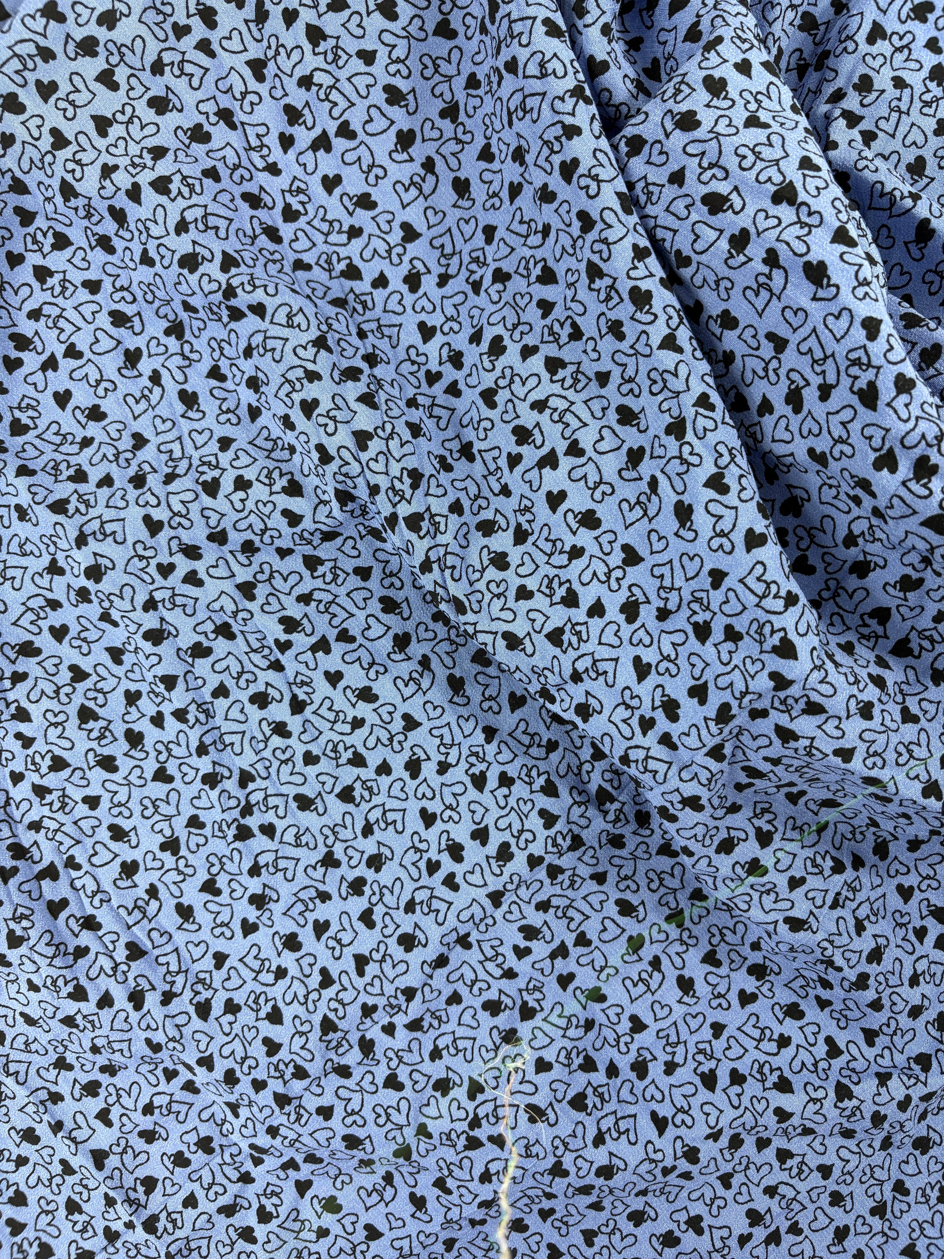 Azure Baby Hearts Viscose - 2.8m Piece