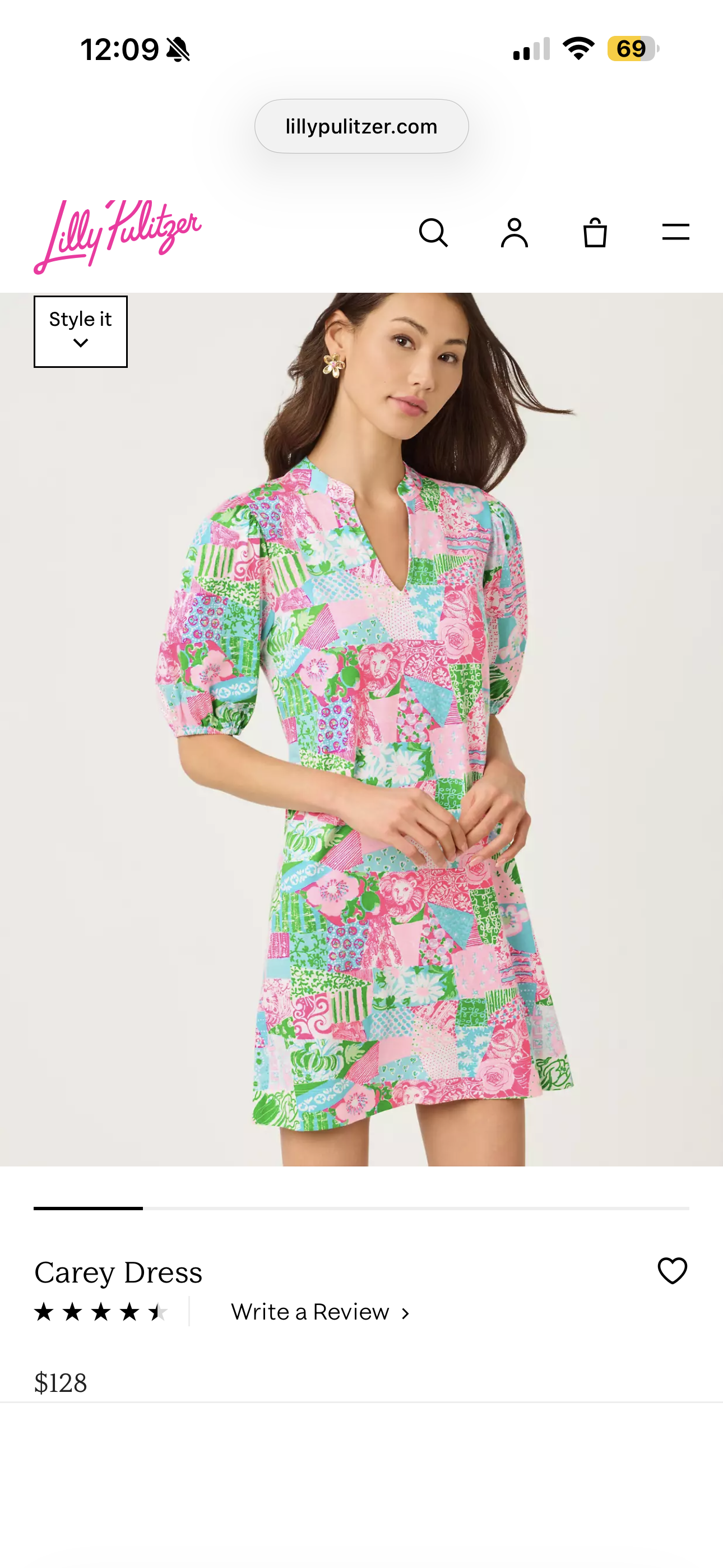 Neon Colour Shifter Abstract Floral Lion Cotton Poplin - Lilly Pulitzer