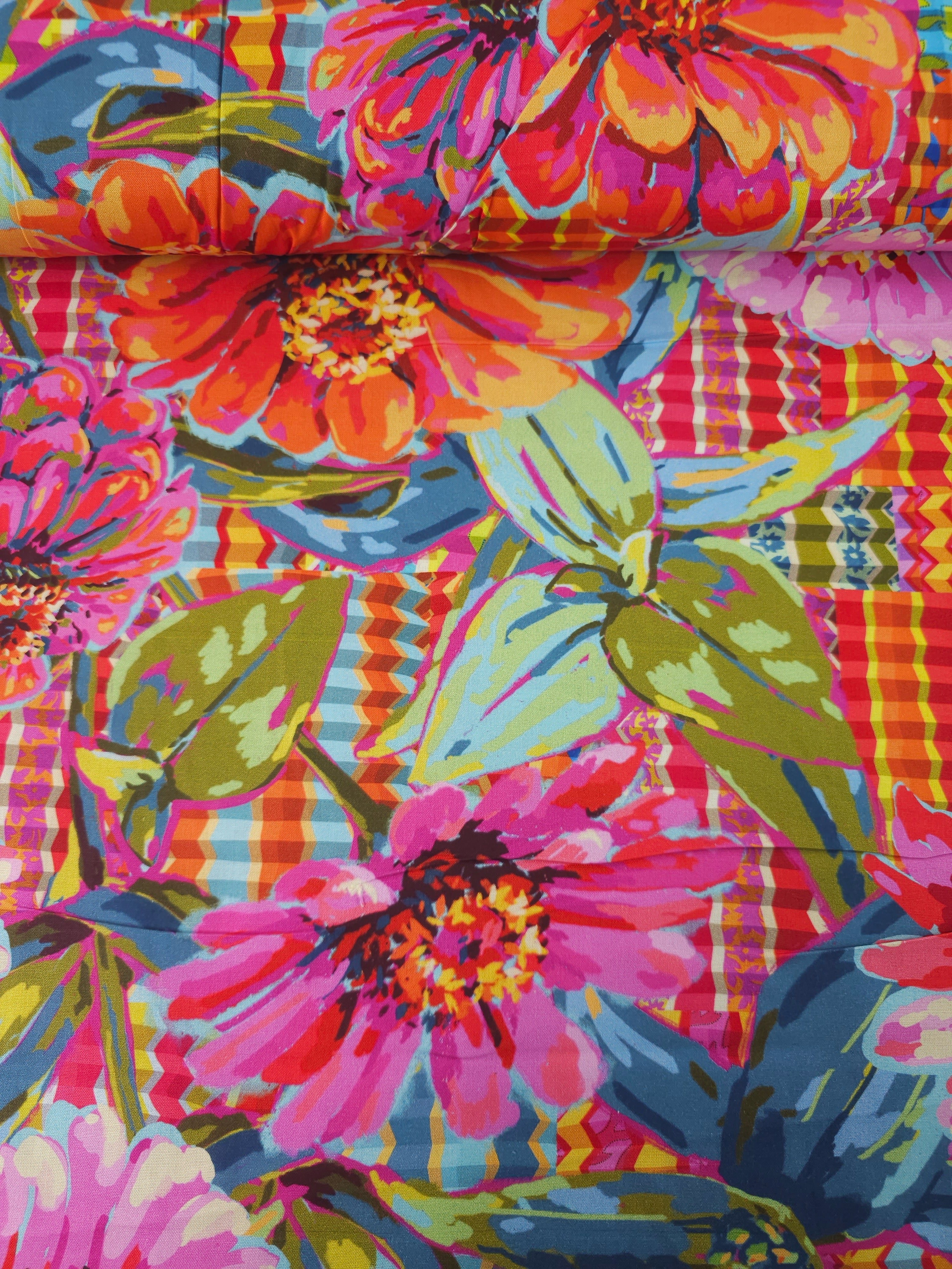 Festival Giant Zinnias 100% Cotton 108" - Free Spirit x Odile Bailloeul *EXTRA WIDE*