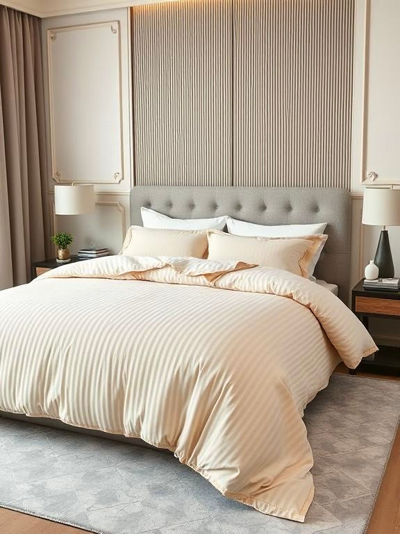 Peach Stripe | Duvet Set | 100% Cotton Sateen *READ DESCRIPTION*