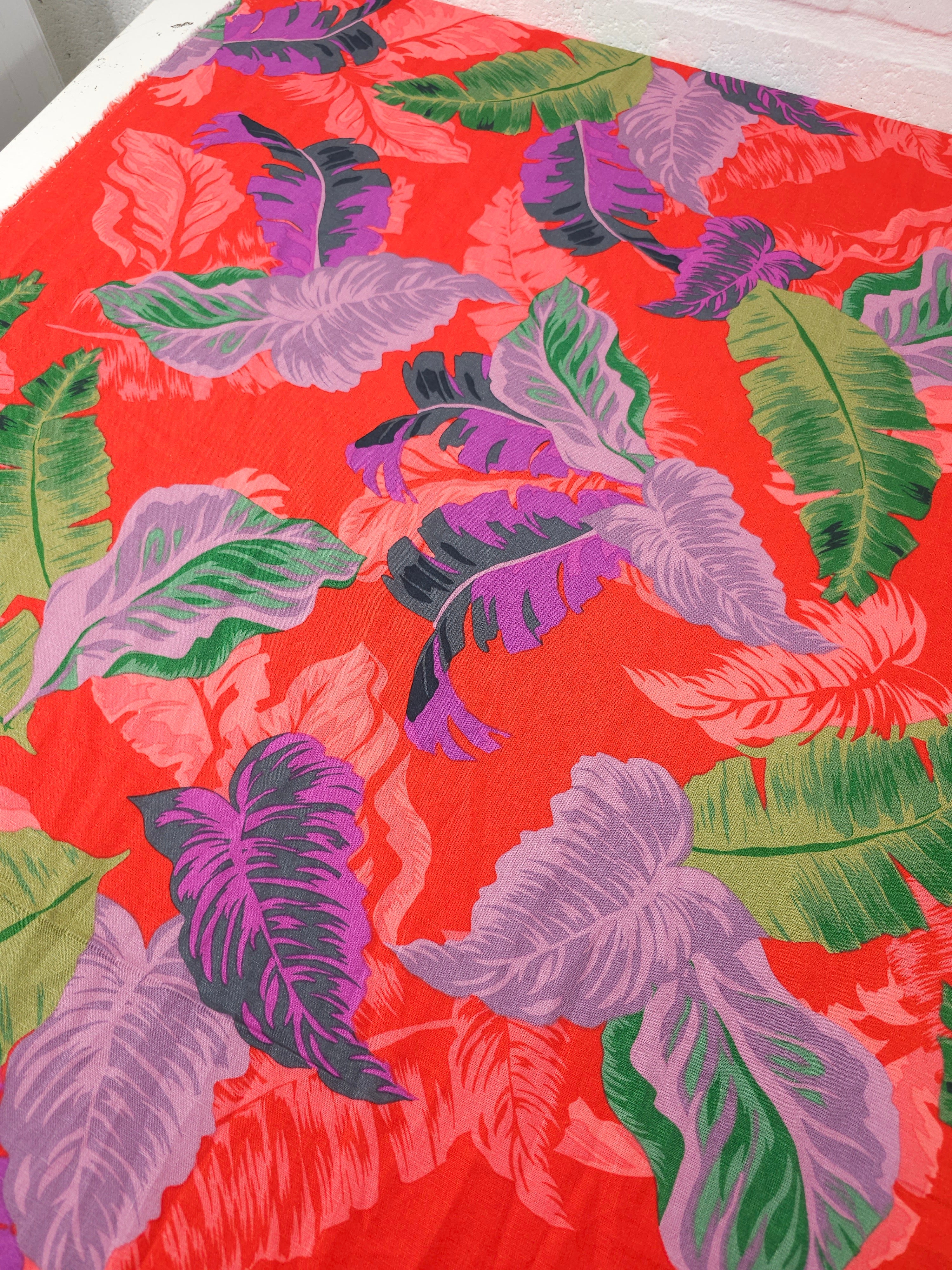 Red Palm Fusion Viscose Linen