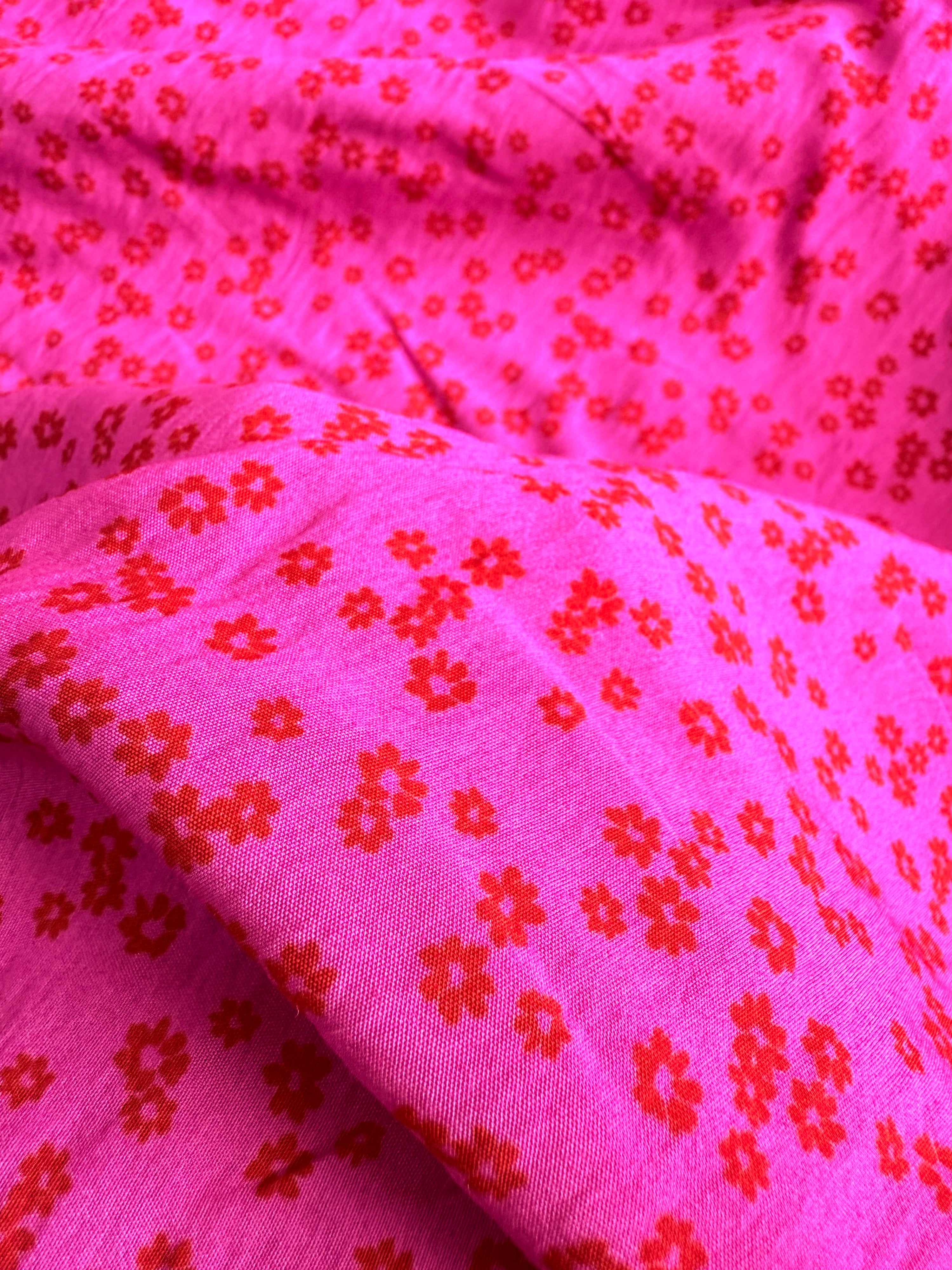 *PRE ORDER* Hot Pink Ditsy Floral Viscose Modal