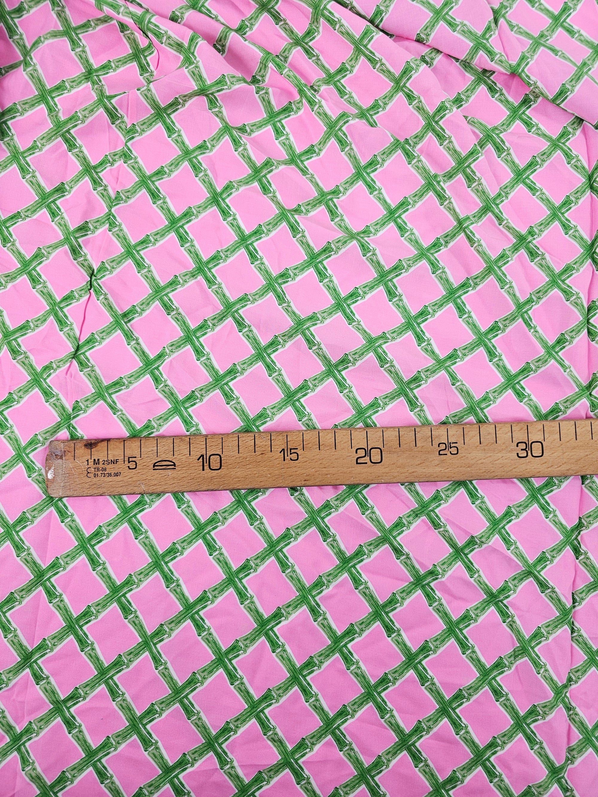 Pink Bamboo Check Viscose