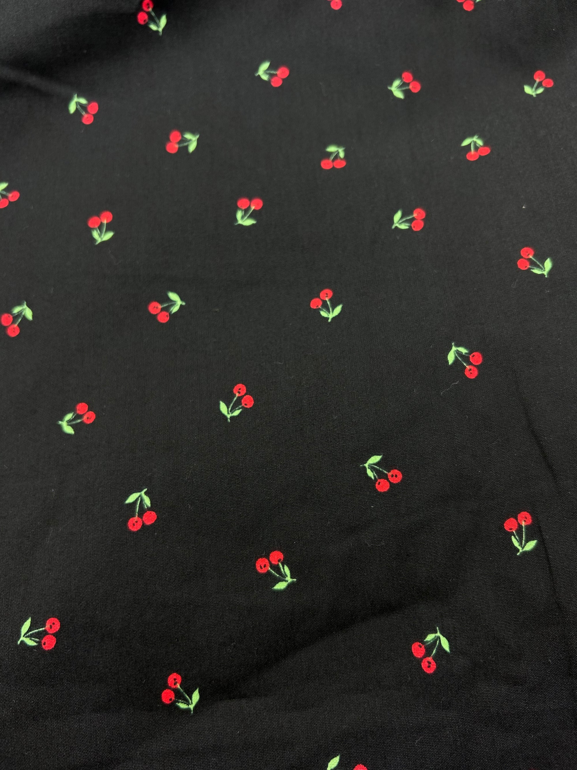 Black Mini Cherry Cotton - Various Sizes