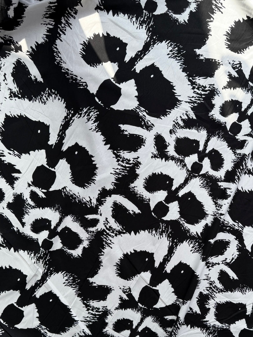 *PRE ORDER* Black/White Racoon Cotton Poplin