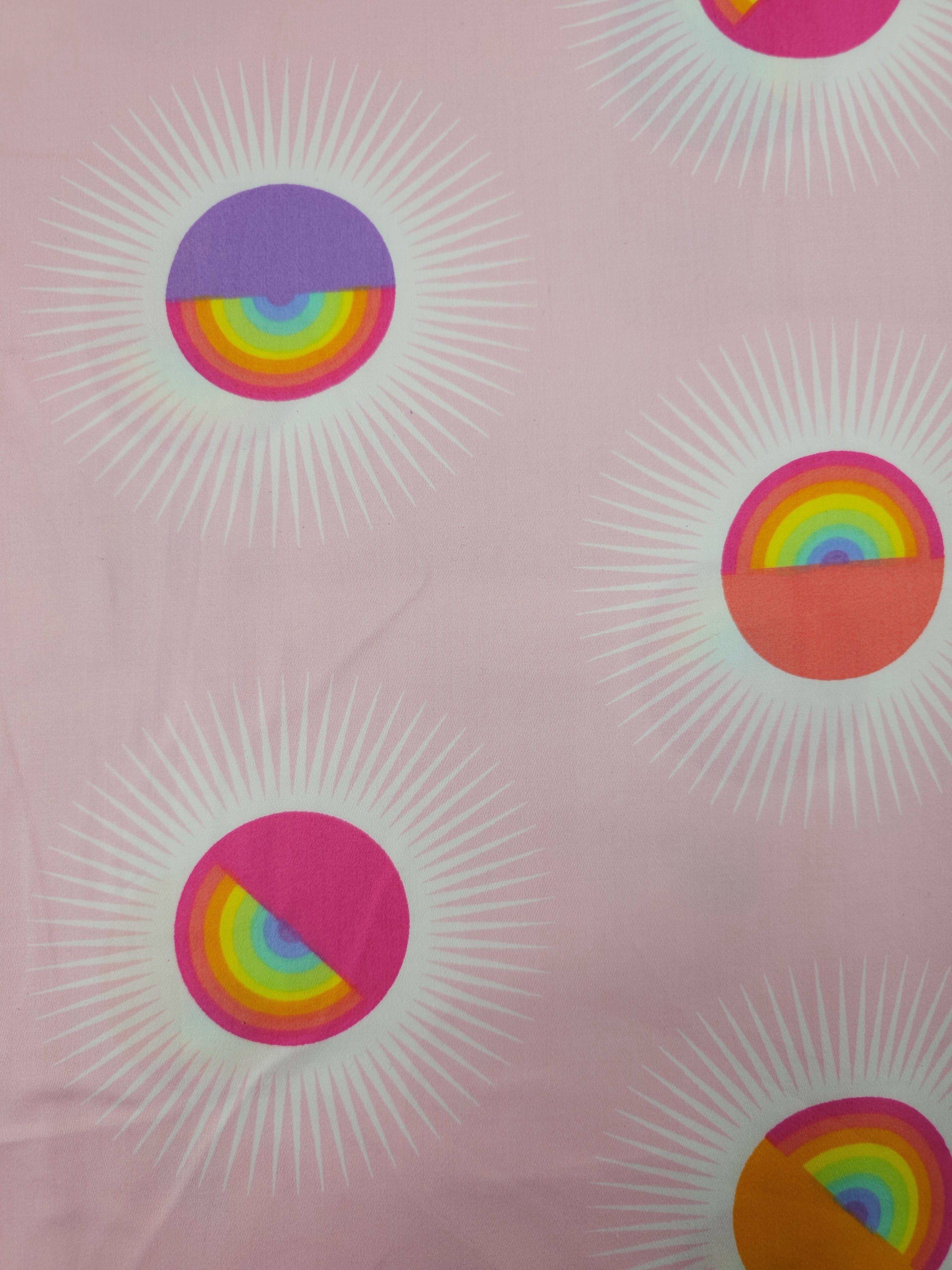 Guava Pink Rainbow Daydreamer 100% Cotton Sateen 108" - Tula Pink *EXTRA WIDE*